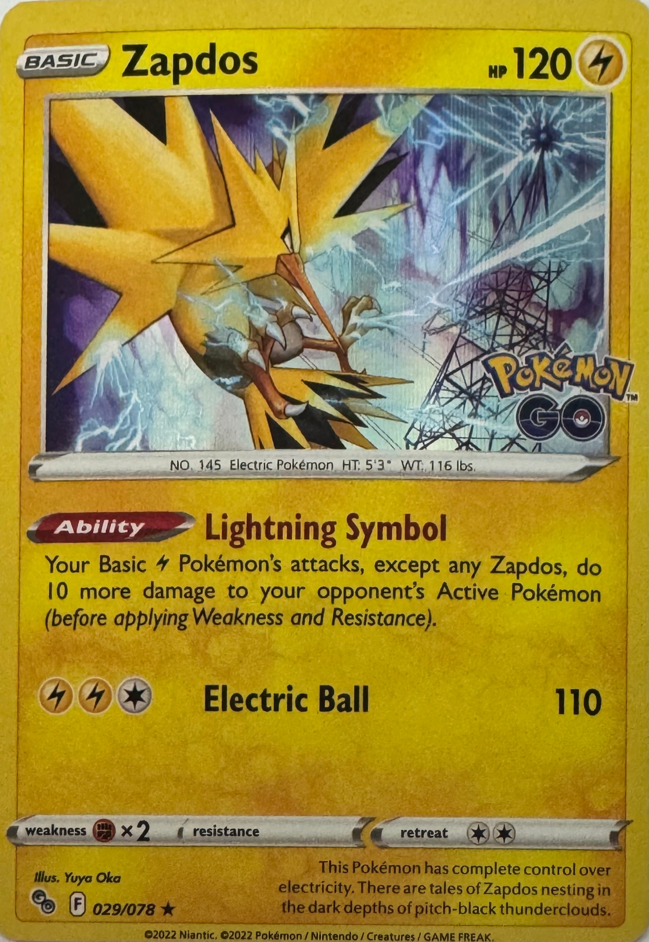 Pokemon Tcg Zapdos 029/078 Holo (PGO)
