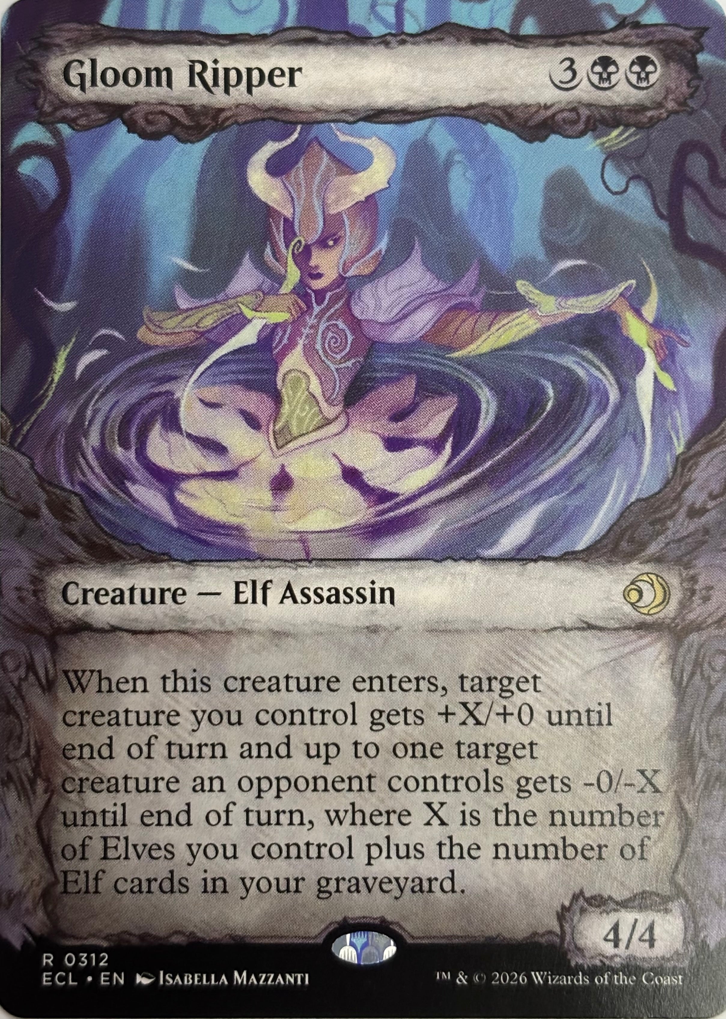 Magic tcg Gloom Ripper 0312 Showcase (Borderless)