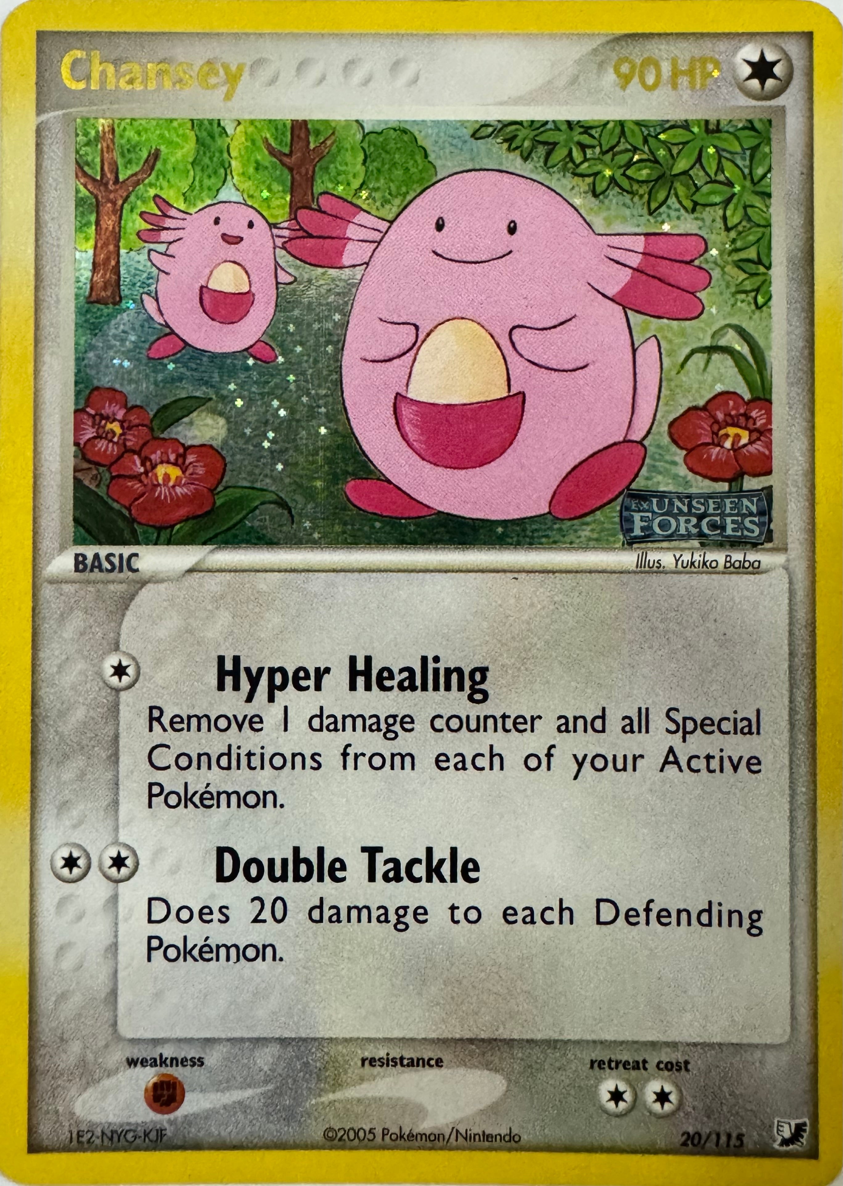 Pokemon Tcg Chansey 20/115 Holo (Ex Unseen Forces)