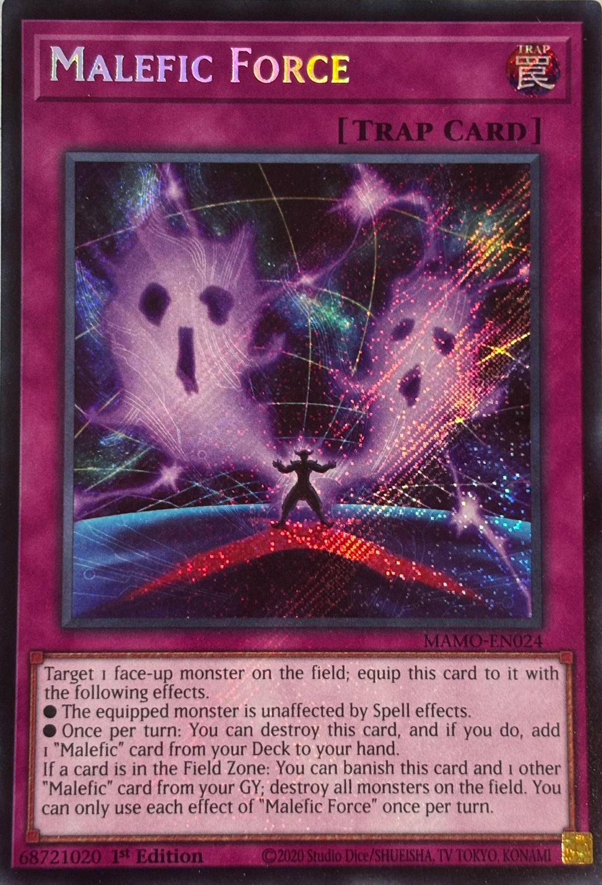 Yugioh! Malefic Force Mamo-en024 1st edition Secret rare