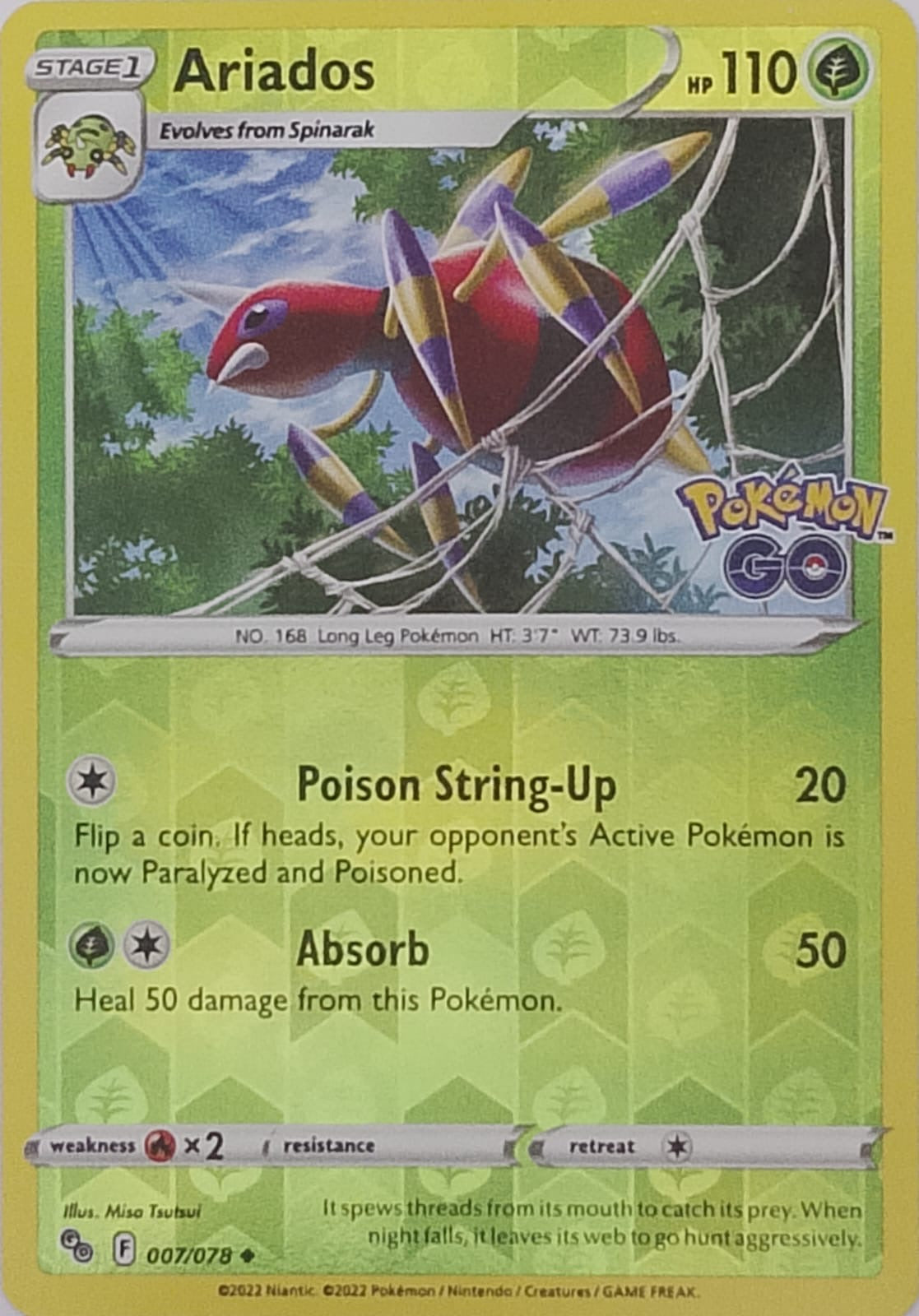 Pokemon Tcg Ariados 007/078 reverse