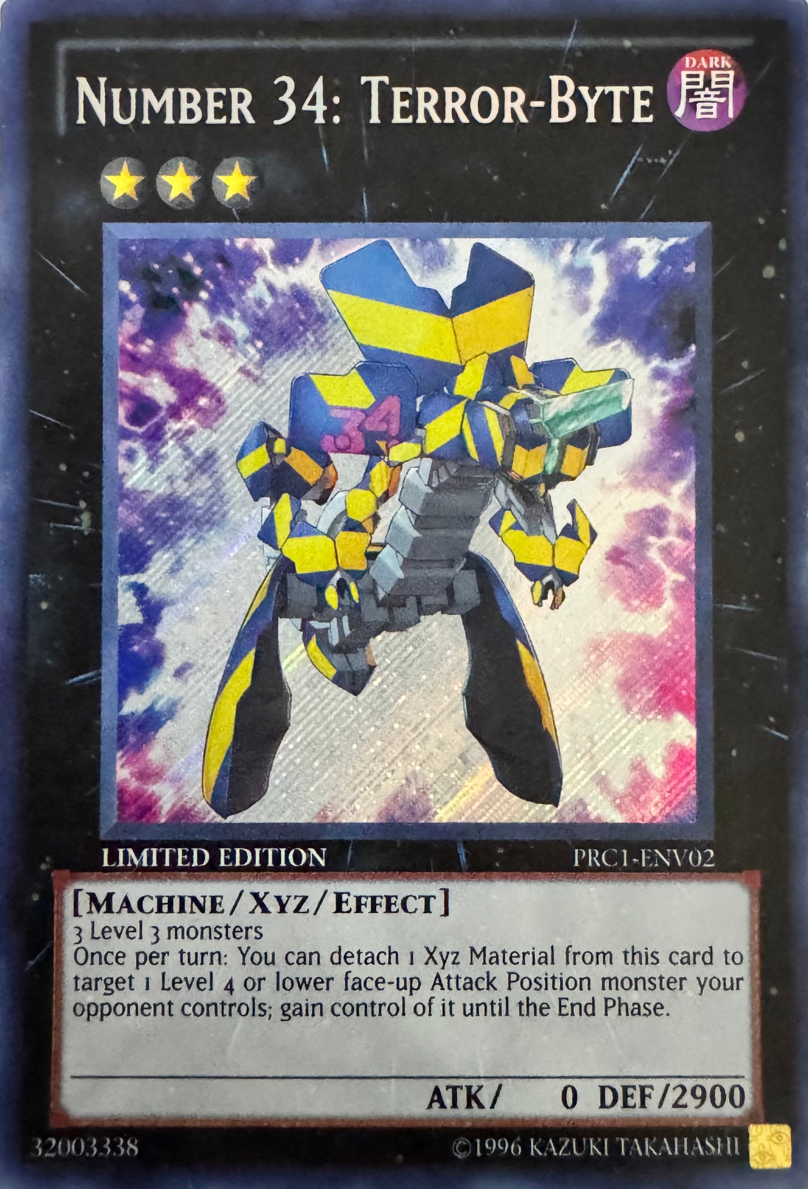 Yugioh! Number 34: Terror-Byte Prc1-Env02 Limited Edition Secret
