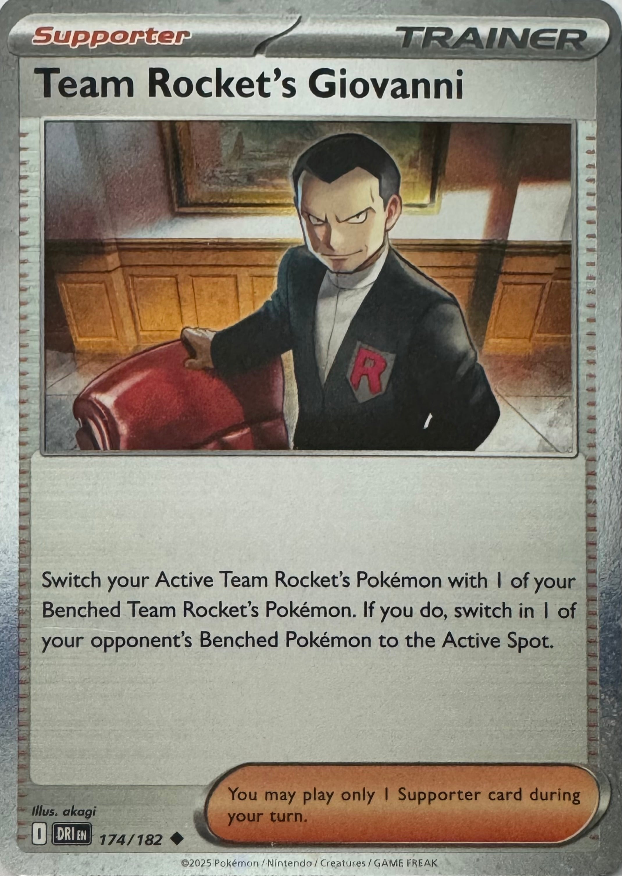 Pokemon Tcg Team Rocket’s Giovanni 174/182 Holo