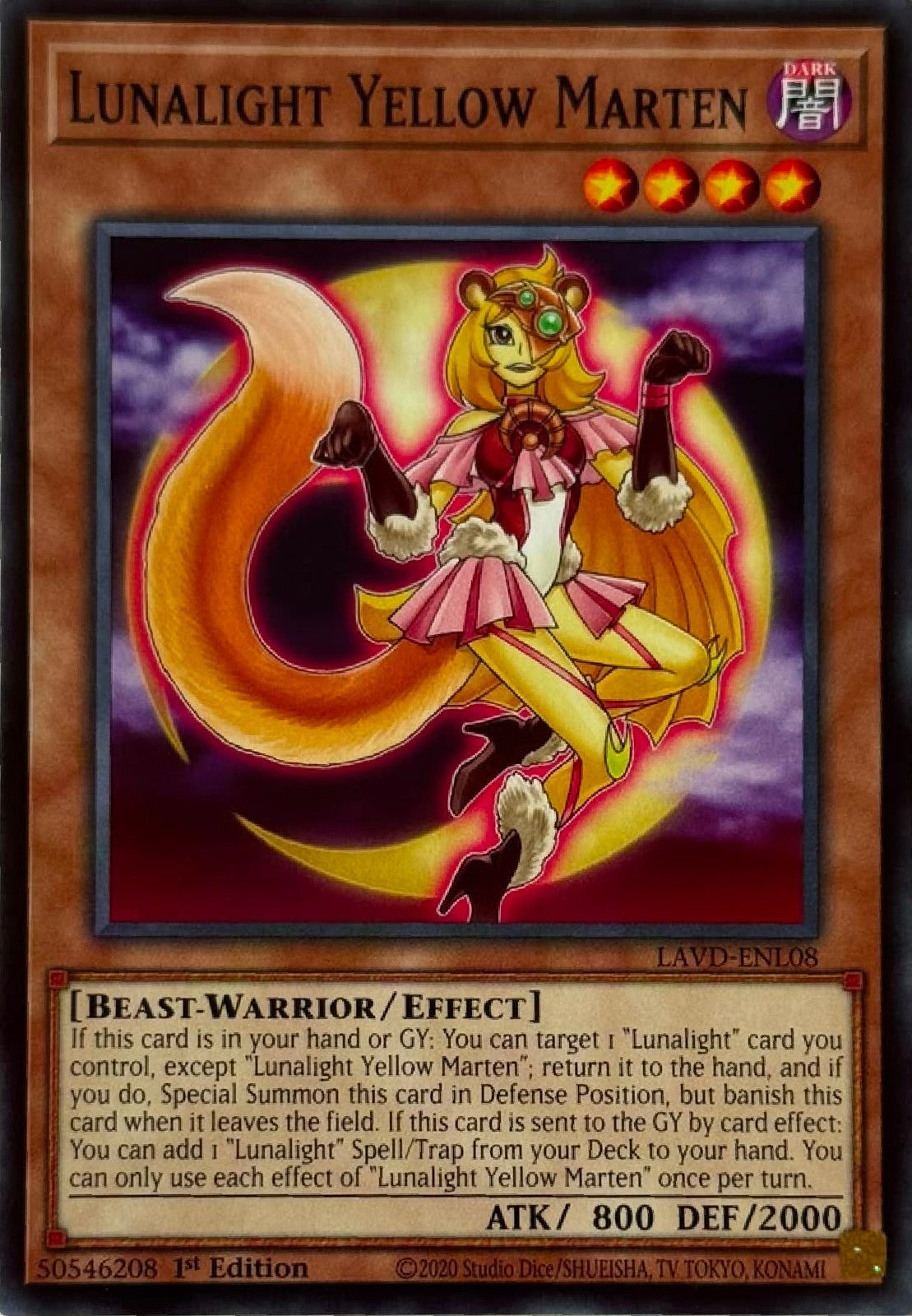 Yugioh! Lunalight Yellow Marten Lavd-enl08 1st edition