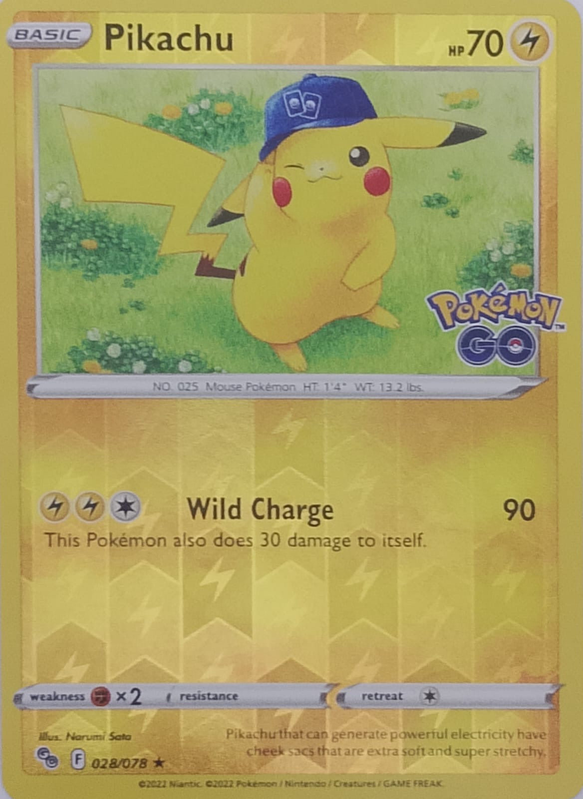 Pokemon Tcg Pikachu 028/078 reverse