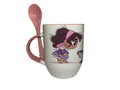 Taza Con Cuchara Rosa Princesa Esmeralda