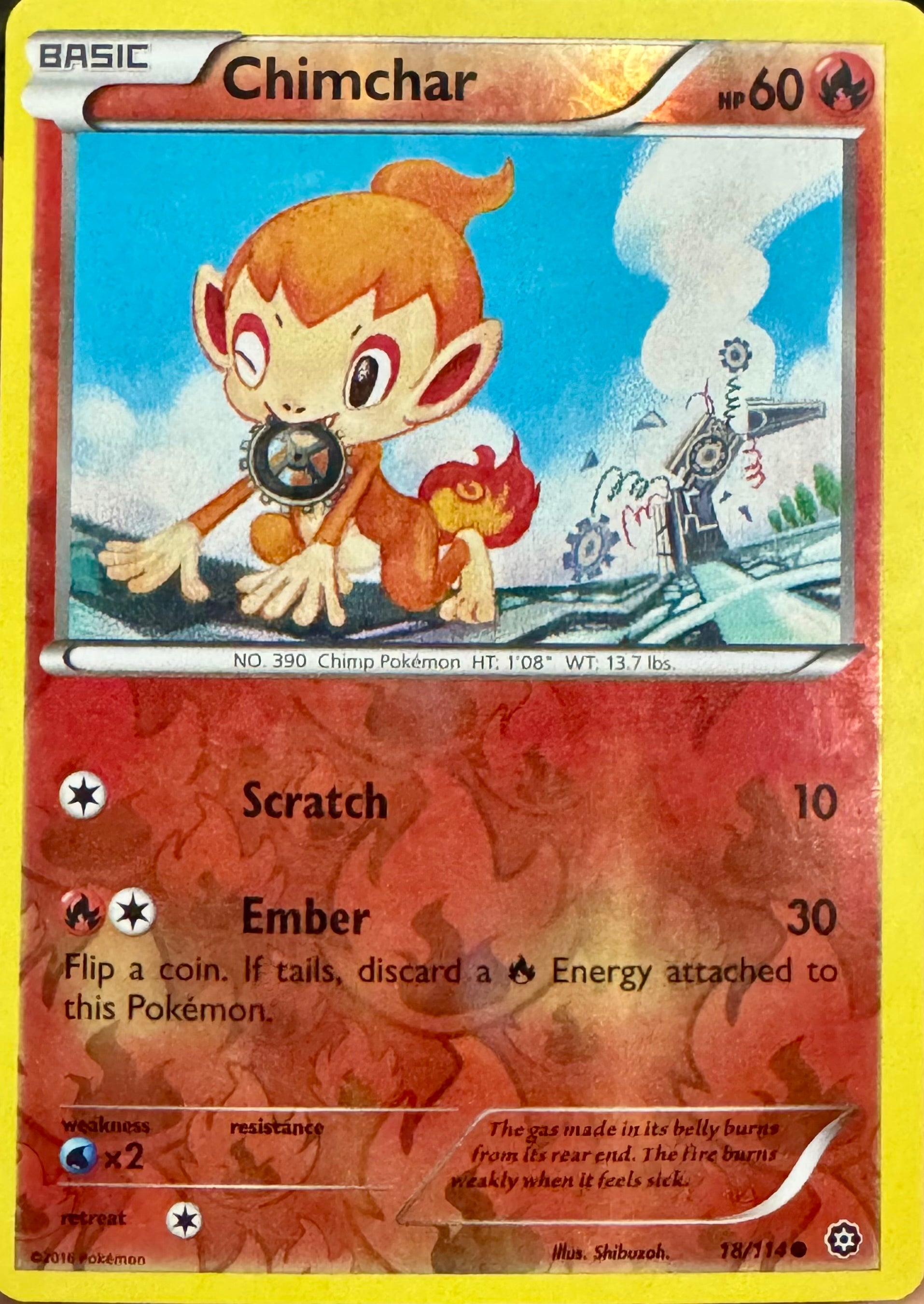 Pokémon Tcg Chimchar 18/114 Reverse