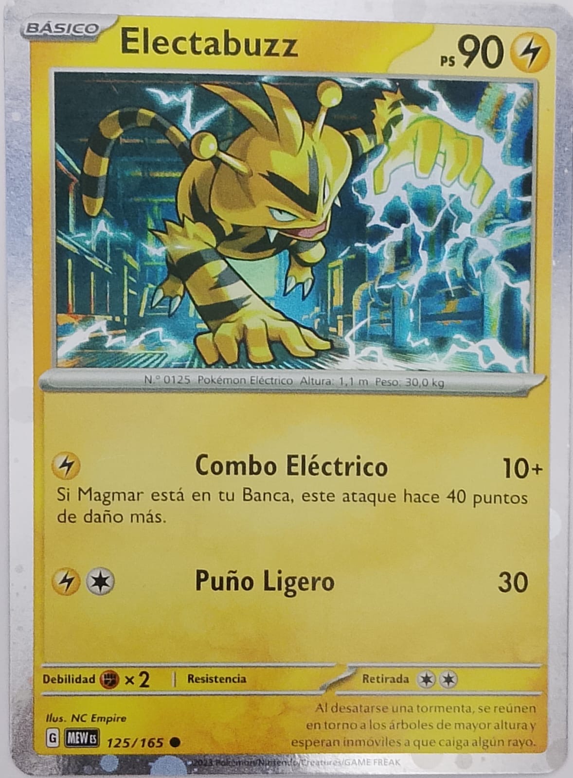 Pokemon tcg Electabuzz 125/165 (holo cosmo) (Español)