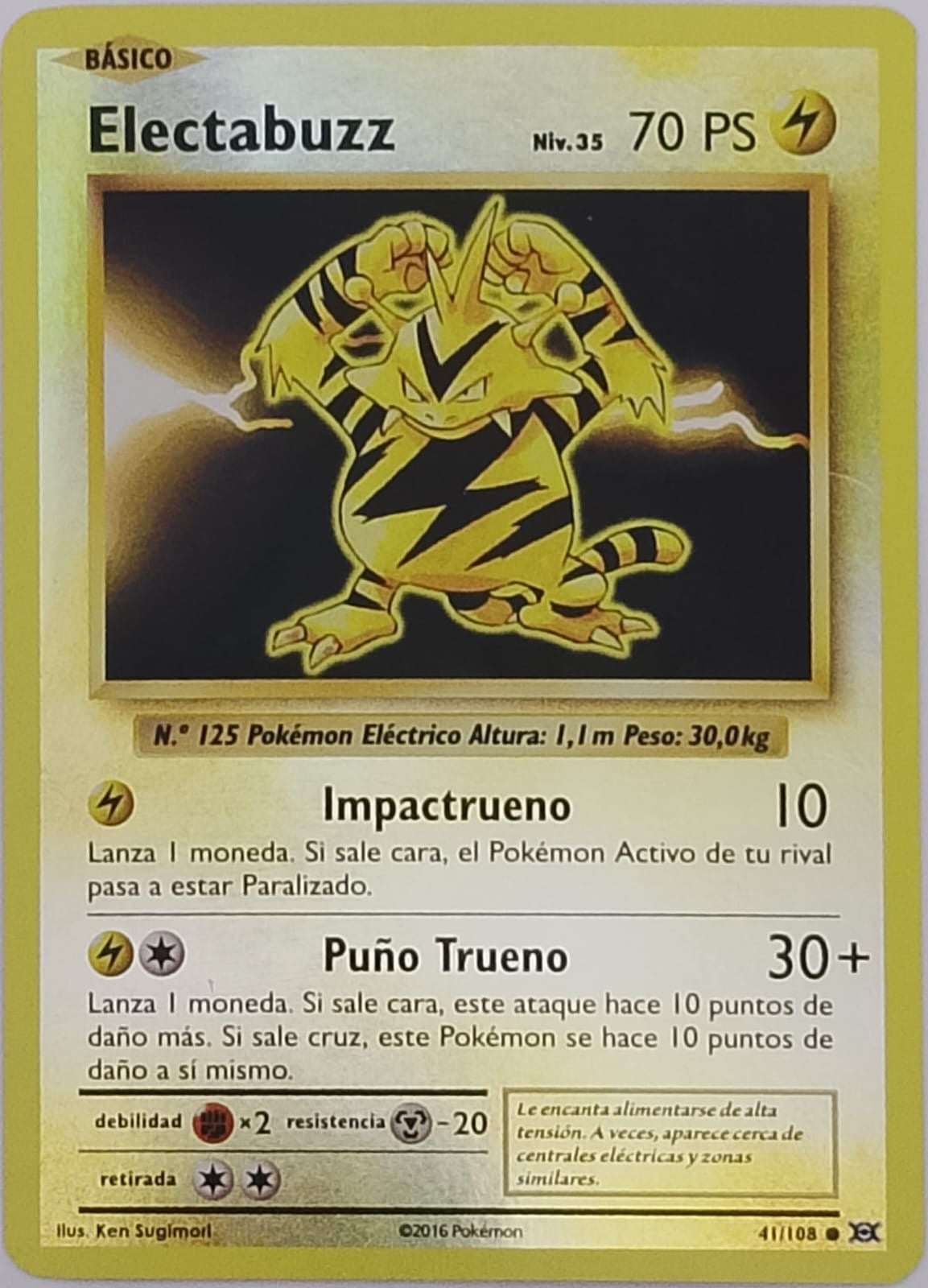 Pokemon tcg Electabuzz 41/108 reverse (Español)