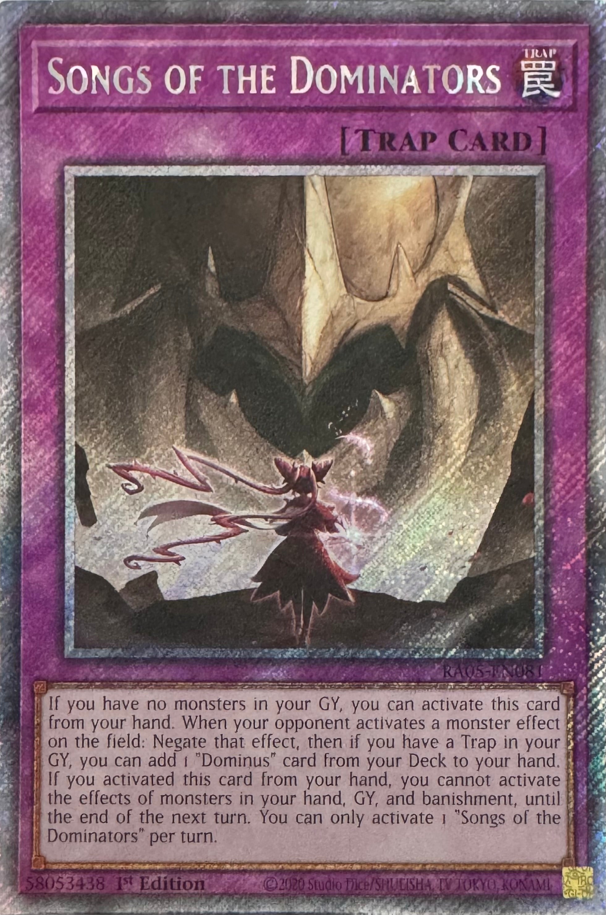 Yugioh! Songs Of The Dominators Ra05-en081 1st Edition Platinum