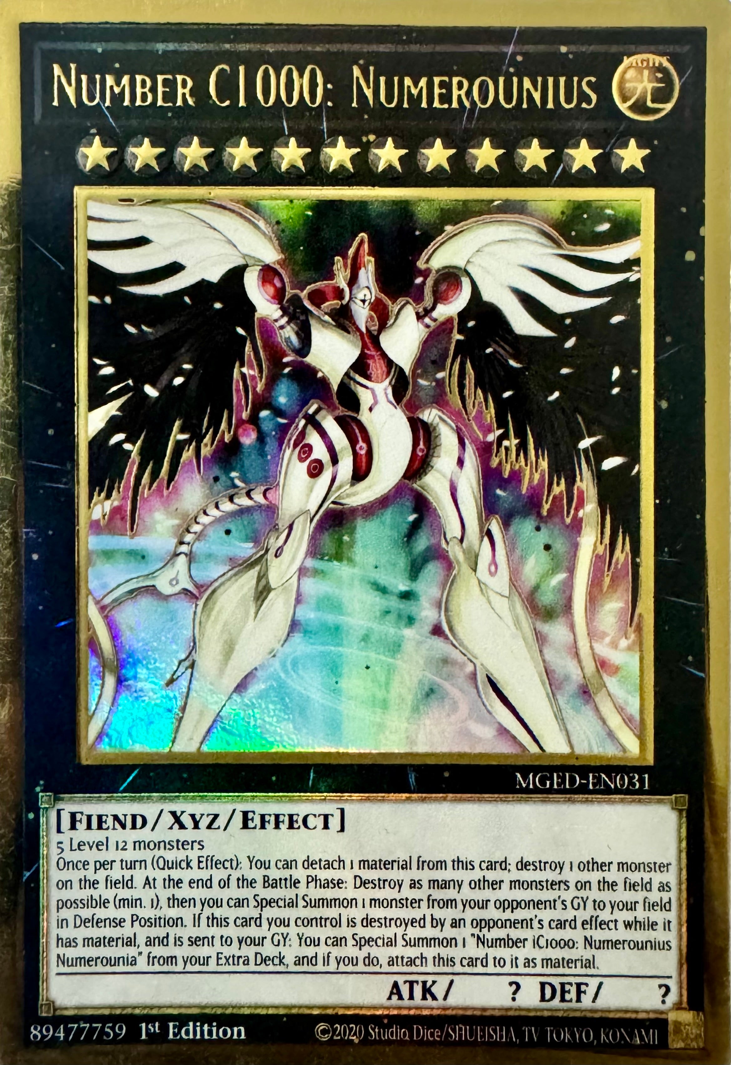 Yugioh! Number C1000: Numerounius Mged-en031 Gold Rare 1st Edition