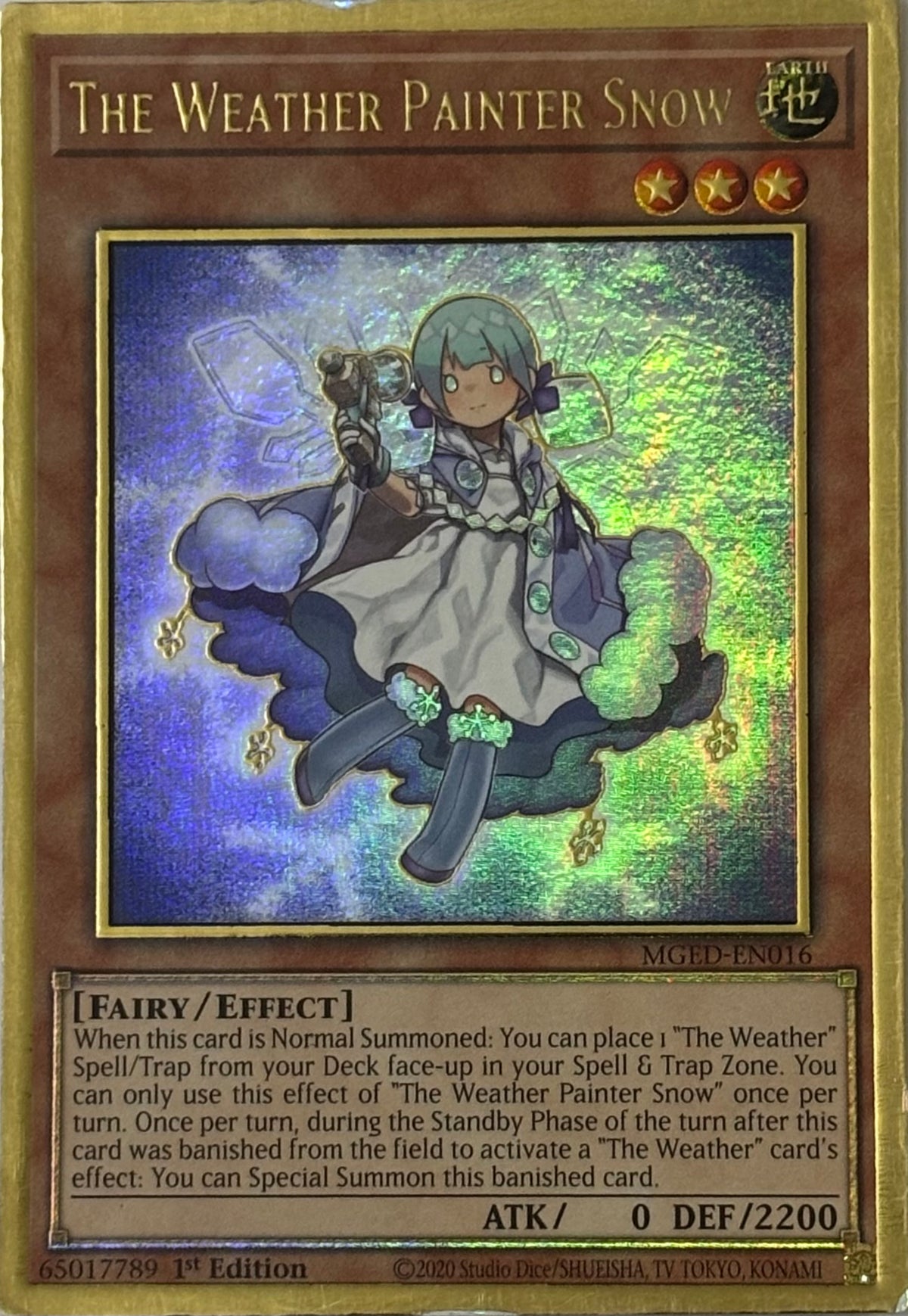 Yugioh! The Weather Painter Snow Mged-en016 1st edition Gold