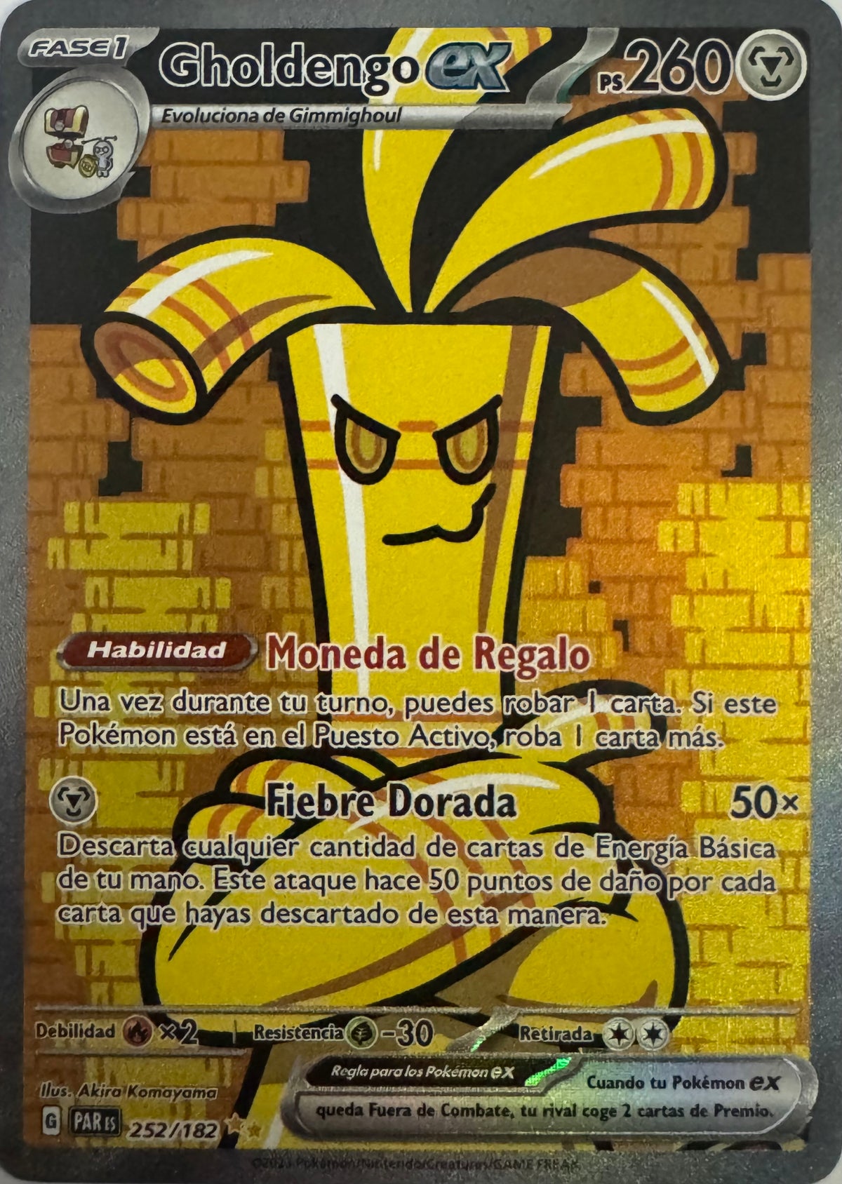 Pokemon Tcg Gholdengo Ex 252/182 Special Illustration Rare (Español)