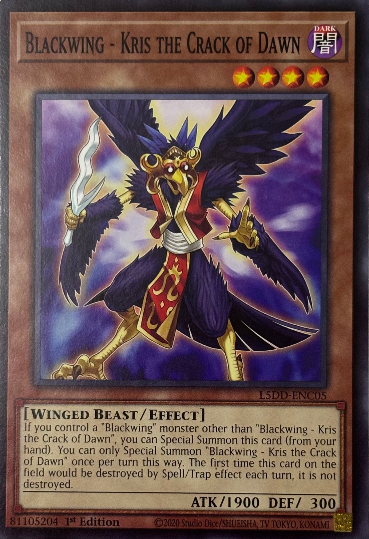 Yugioh! Blackwing - Kris The Crack Of Dawn L5dd-enc05 1st edition