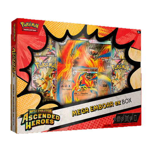 Pokemon Ascended Heroes Mega Emboar ex Box sellado