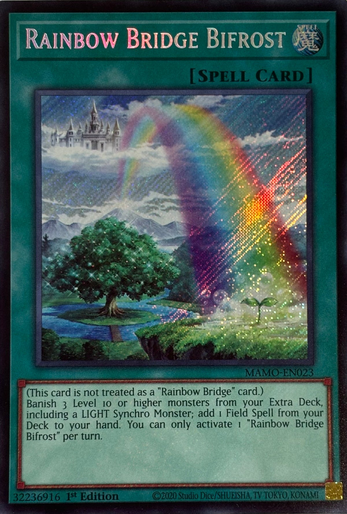 Yugioh! Rainbow Bridge Bifrost Mamo-en023 1st edition Secret rare