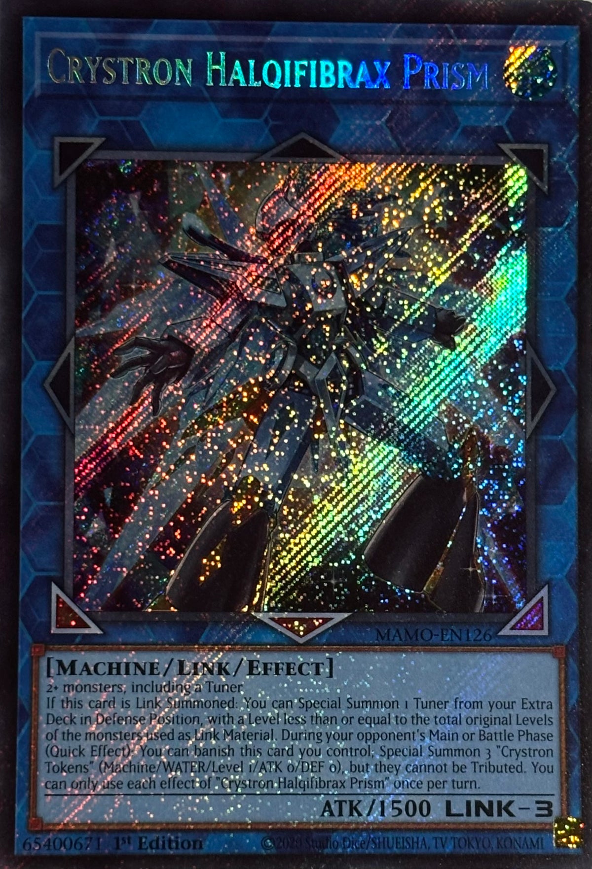 Yugioh! Cryston Haloifibrax Prism Mamo-en126 1st edition Secret rare