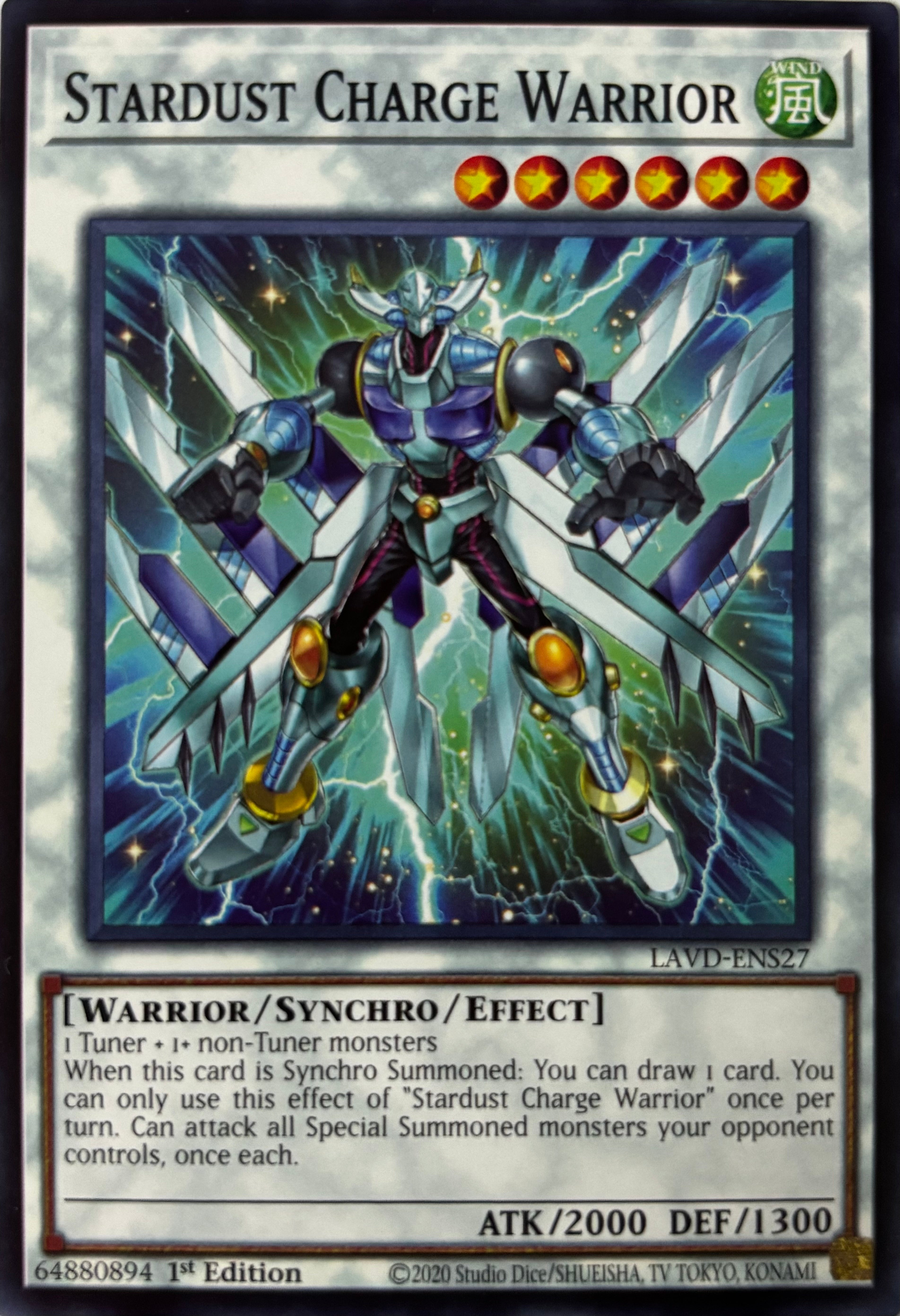 Yugioh!  Stardust Charge Warrior LAVD-ENS27 1st Edition