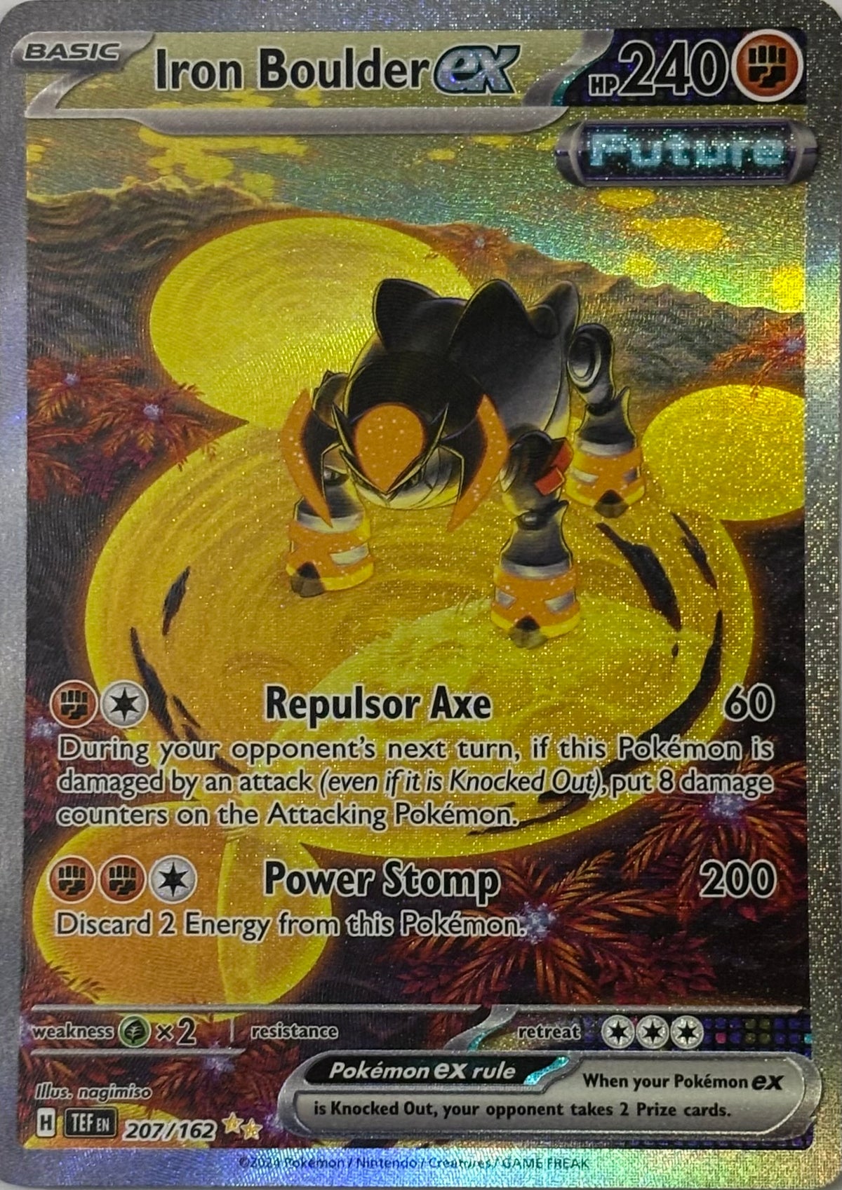 Pokemon Tcg Iron Boulder ex 207/162 Full Art