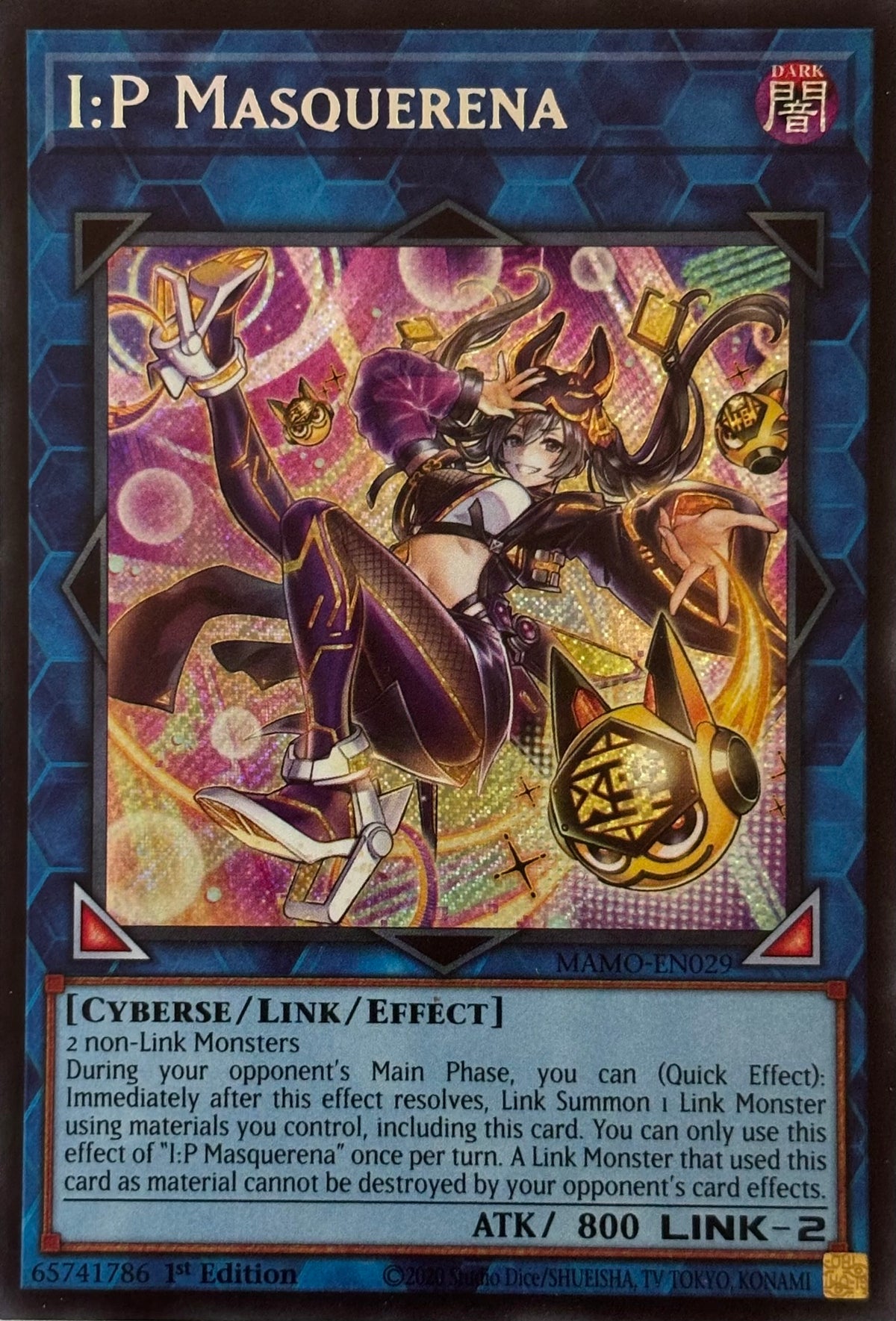 Yugioh! I:P Masquerena Mamo-en029 1st edition Secret rare