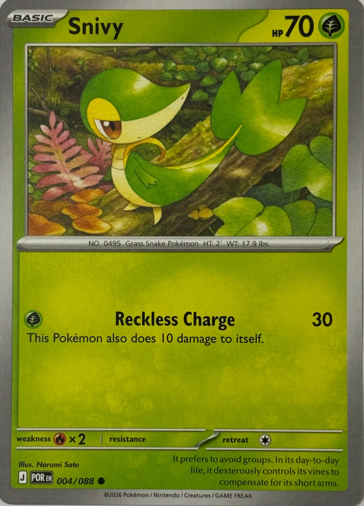 Pokemon Tcg Snivy 004/088