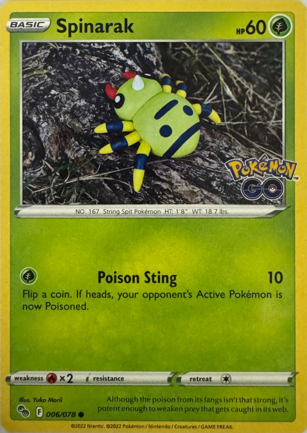 Pokemon Tcg Spinarak 006/078 (PGO)