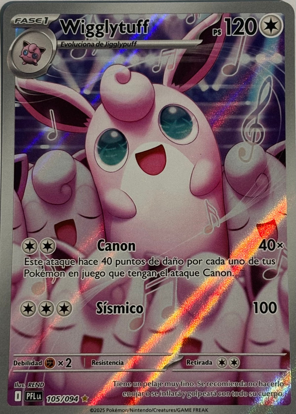 Pokemon Tcg Wigglytuff 105/094 Illustration rare (Español)