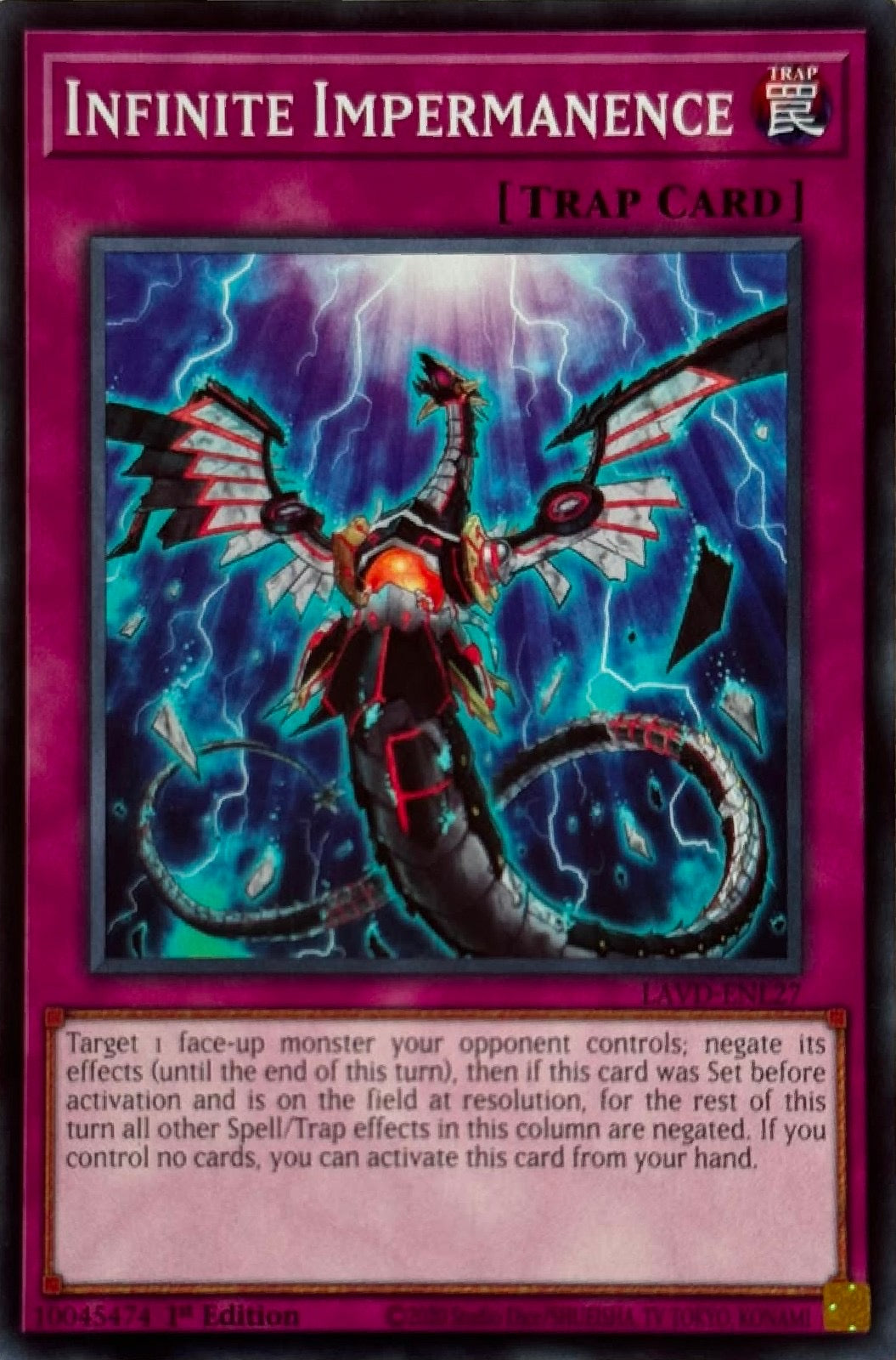 Yugioh! Infinite Impermanence Lavd-enl127 1st edition