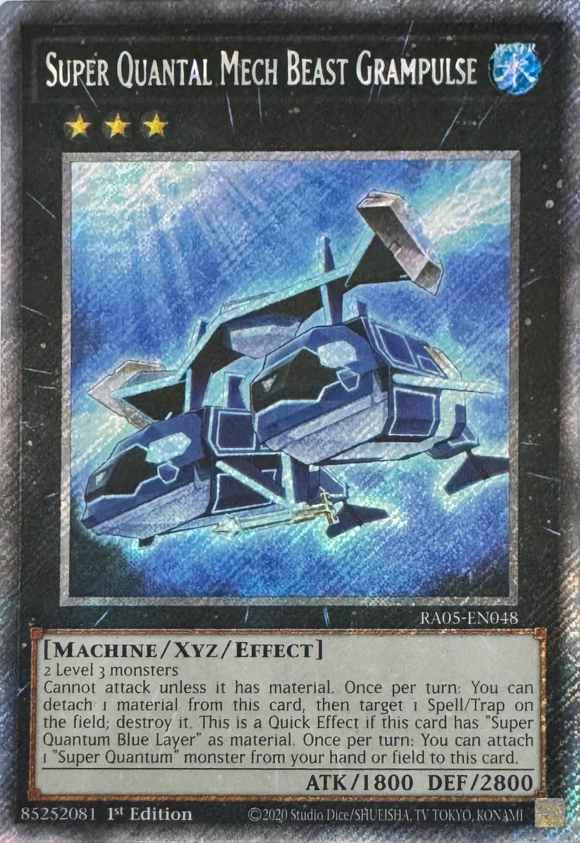 Yugioh! Super Quantal Mech Beast Grampulse Ra05-en048 1st Edition Platinum