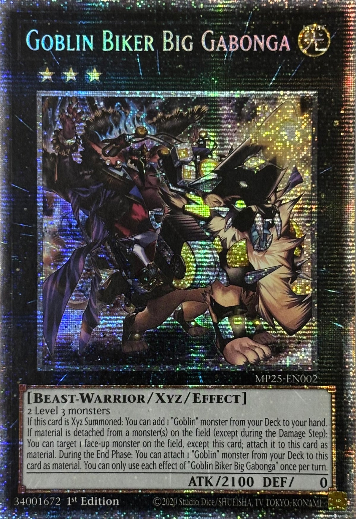 Yugioh! Goblin Biker Big Gabonga Mp25-en002 1st Edition Starlight