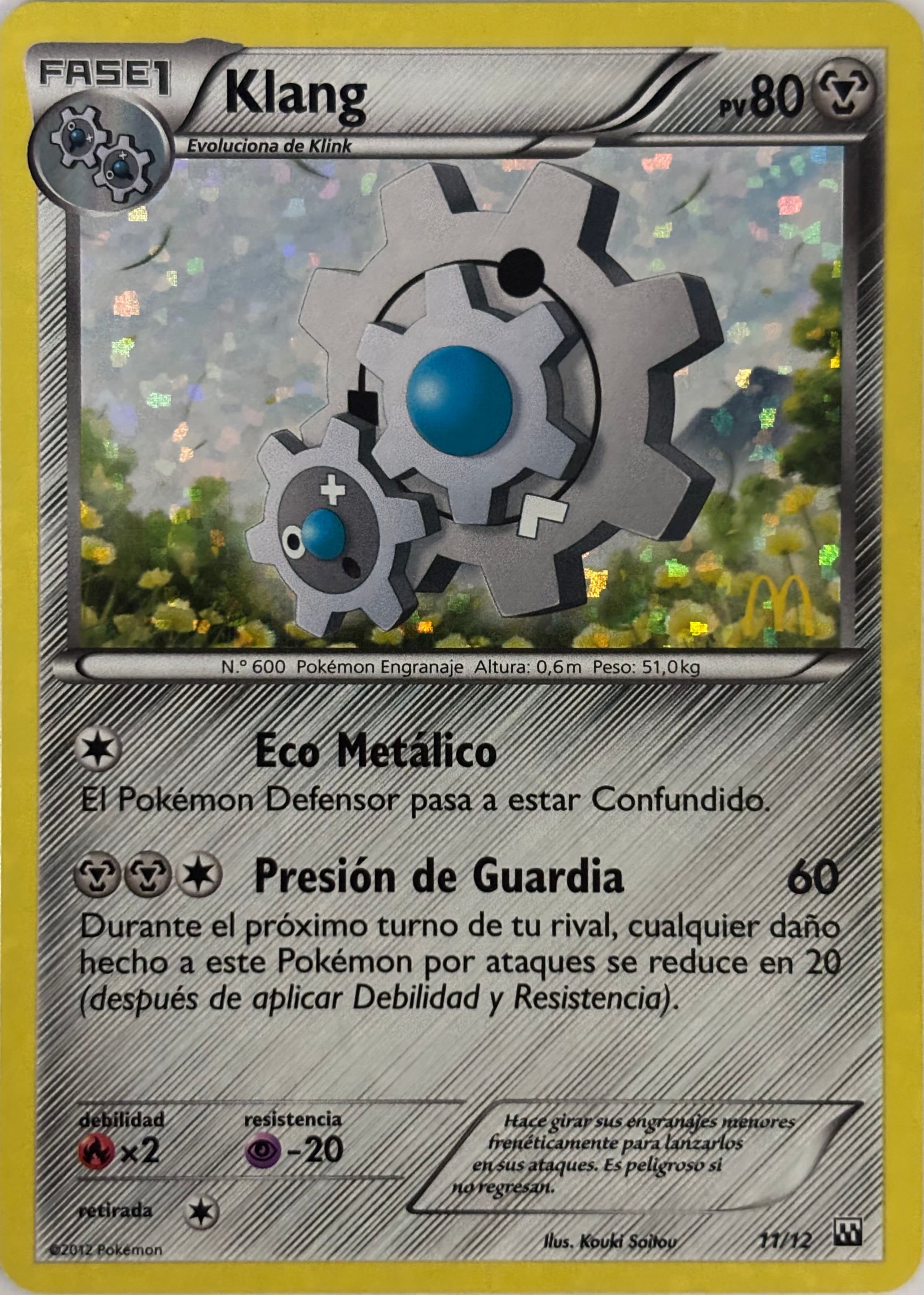 Pokemon Tcg Klang 11/12 Holo (Español)(McDonald’s)
