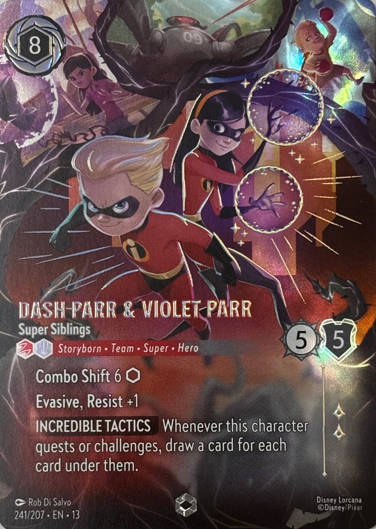 Disney Lorcana Dash Parr & Violet Parr 241/207 Enchanted