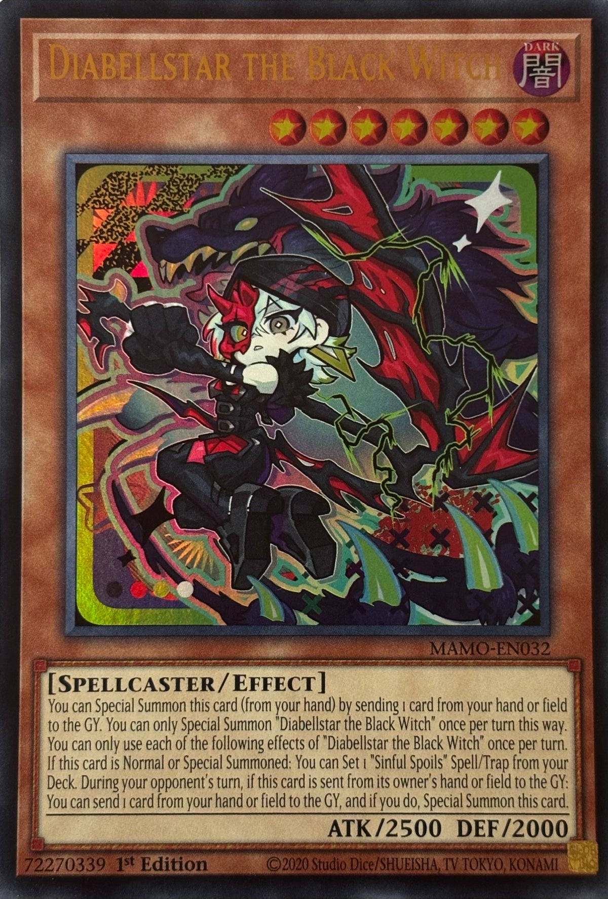 Yugioh! Diabellstar The Black Witch Mamo-en032 1st edition Ultra rare