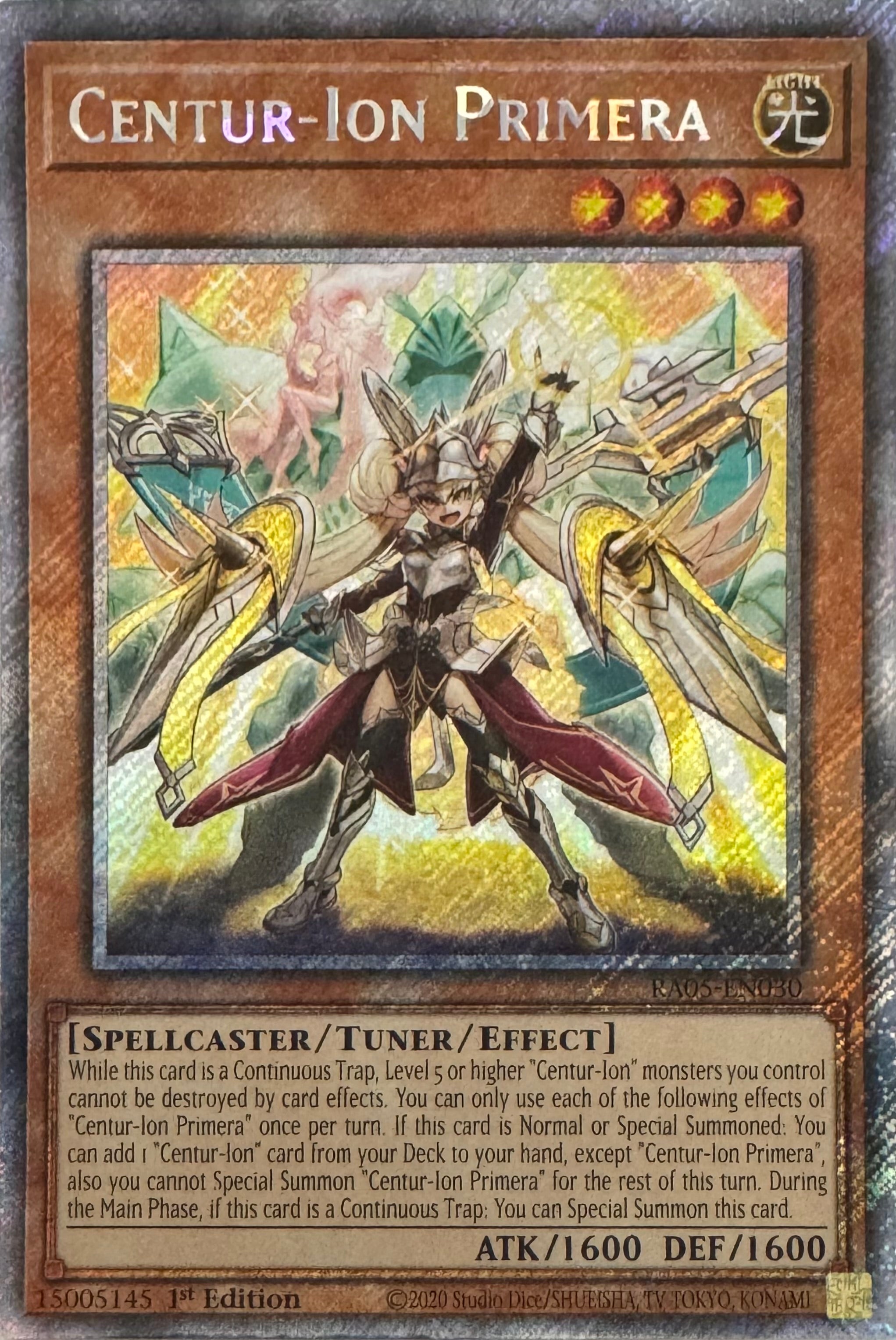 Yugioh! Centur-Ion Primera Ra05-en030 1st Edition Platinum
