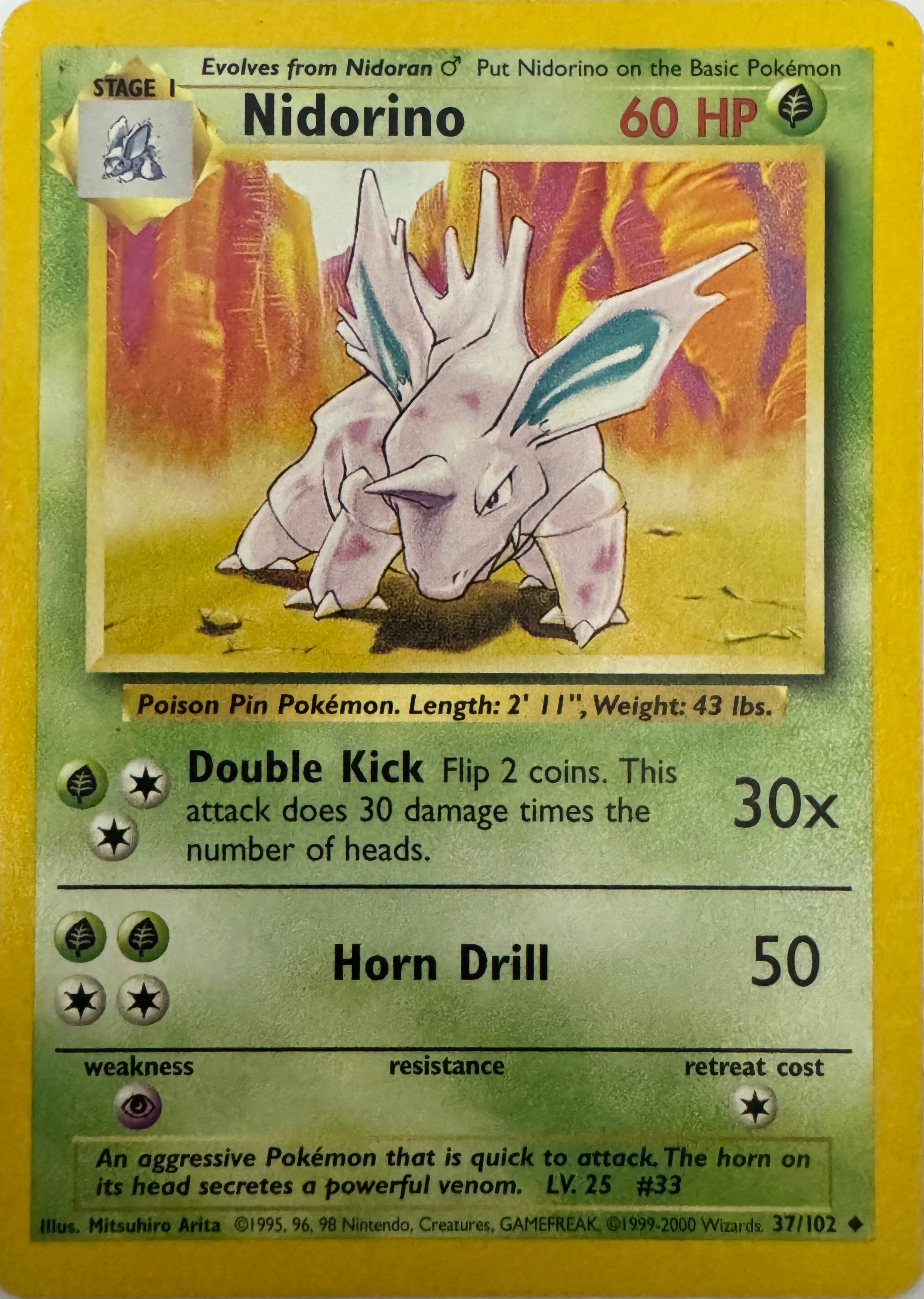 Pokemon Tcg Nidorino 37/102