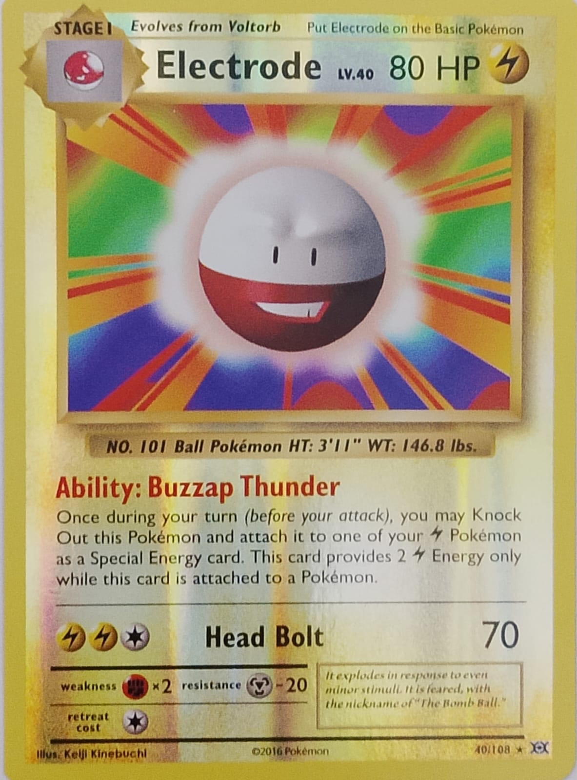 Pokemon tcg electrode 40/108 reverse