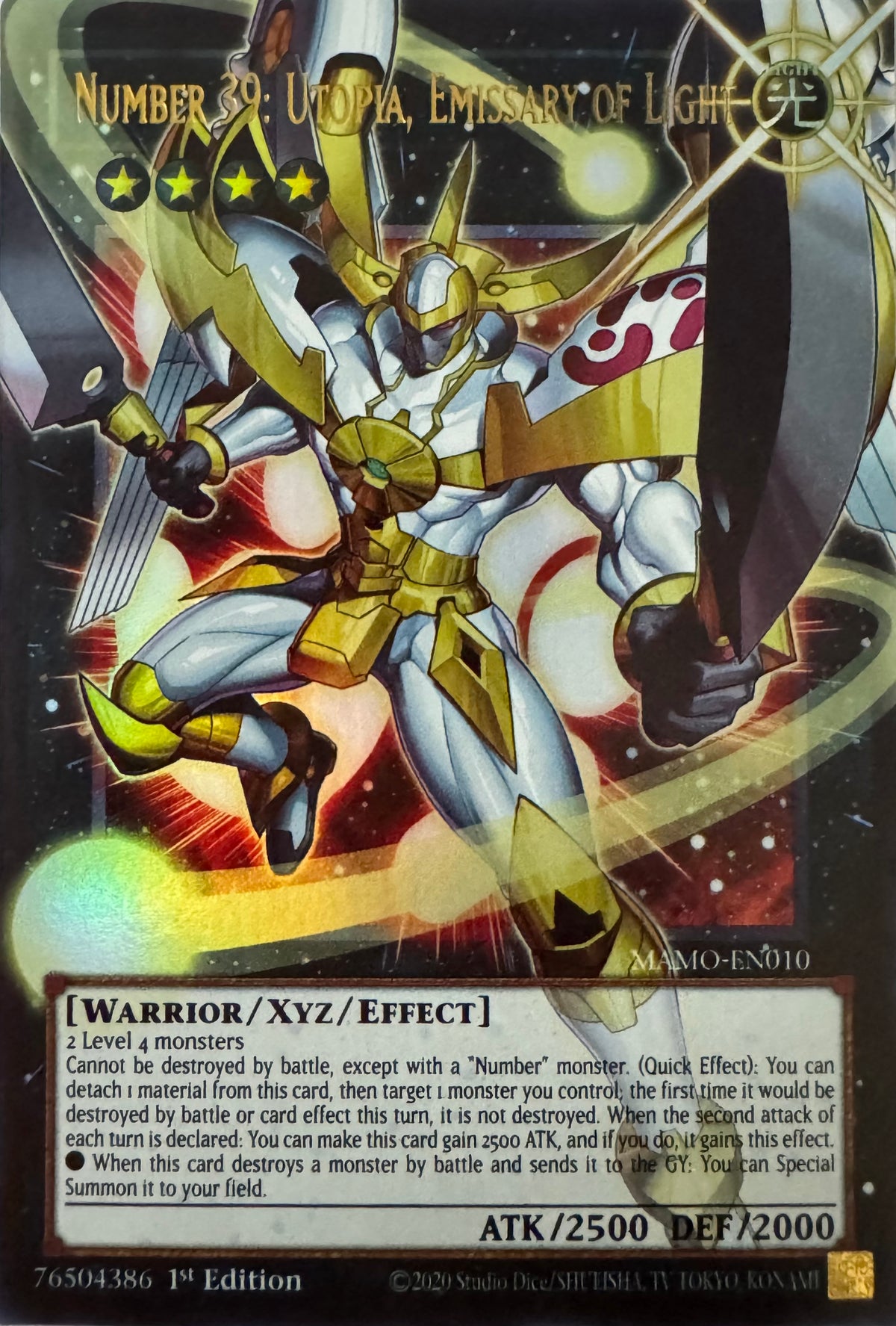 Yugioh! Number 39: Utopia, Emissary Of Light Mamo-en010 1st Edition Ultra Rare (Extended Art)