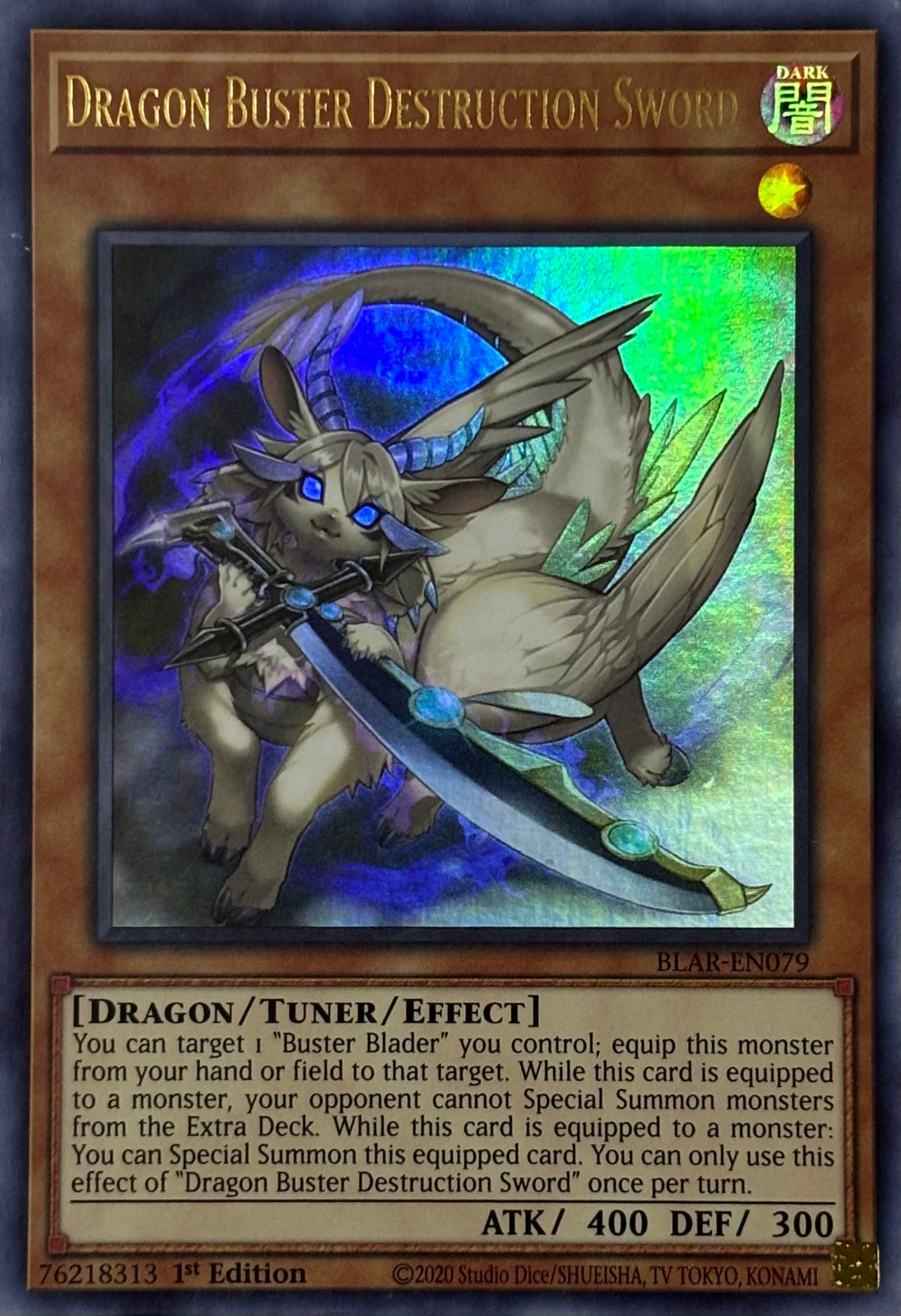 Yugioh! Dragon Buster Destruction Sword Blar-en079 1st edition Ultra rare