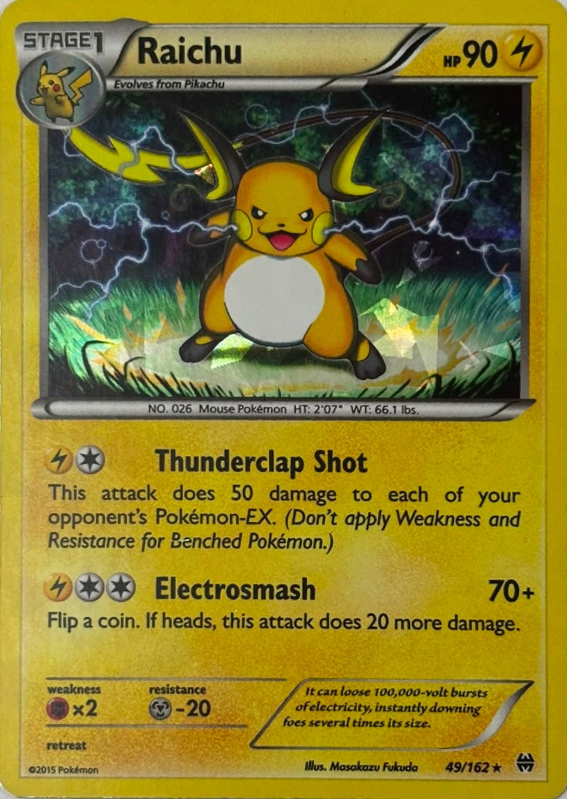 Pokemon Tcg Raichu 49/162 Holo
