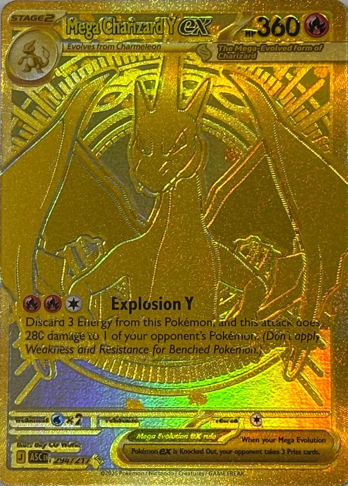 Pokemon Tcg Mega Charizard Y ex 294/217 Special Illustration rare