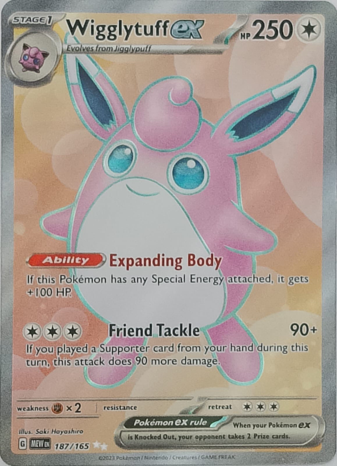 Pokemon tcg wigglytuff ex 187/165