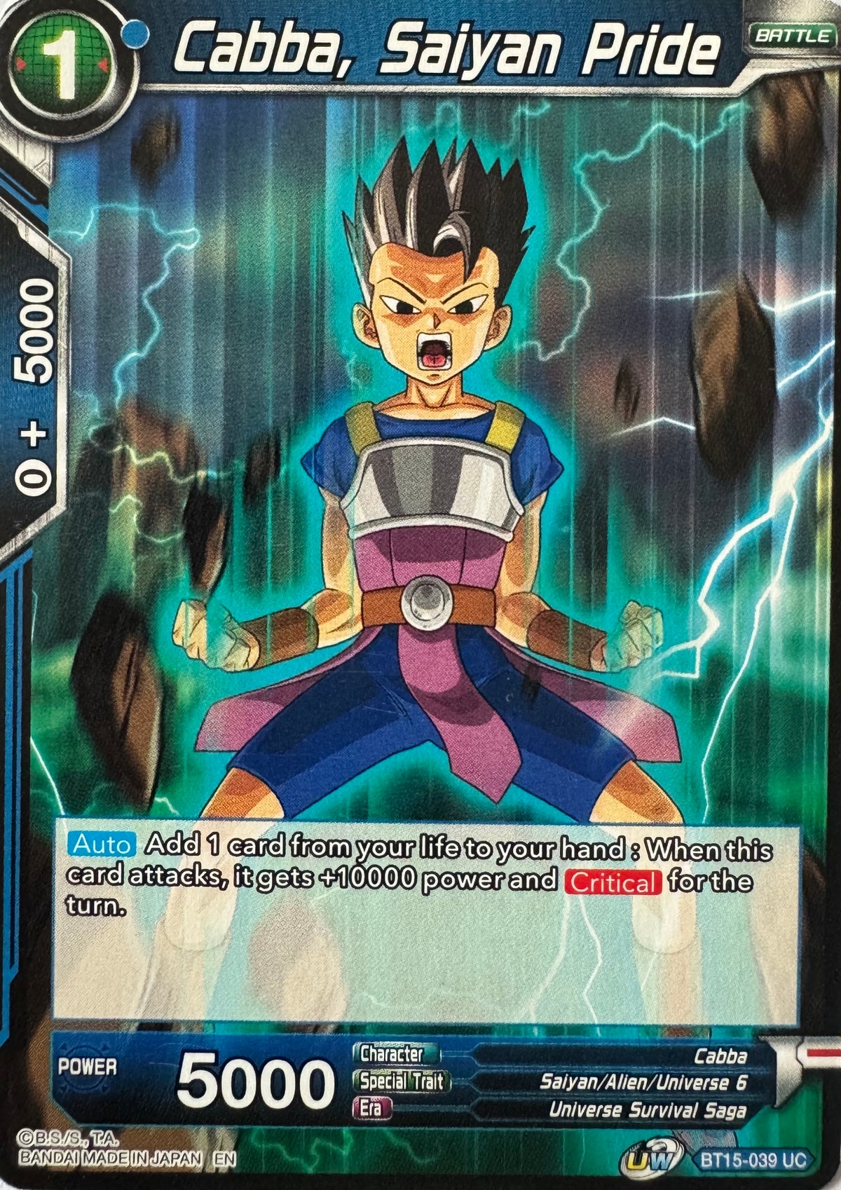 Dragon Ball Tcg Cabba, Saiyan Pride Bt15-039