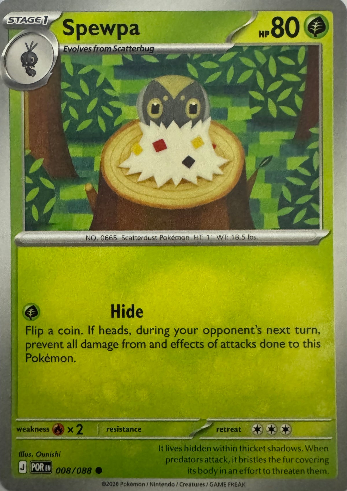 Pokemon Tcg Spewpa 008/088