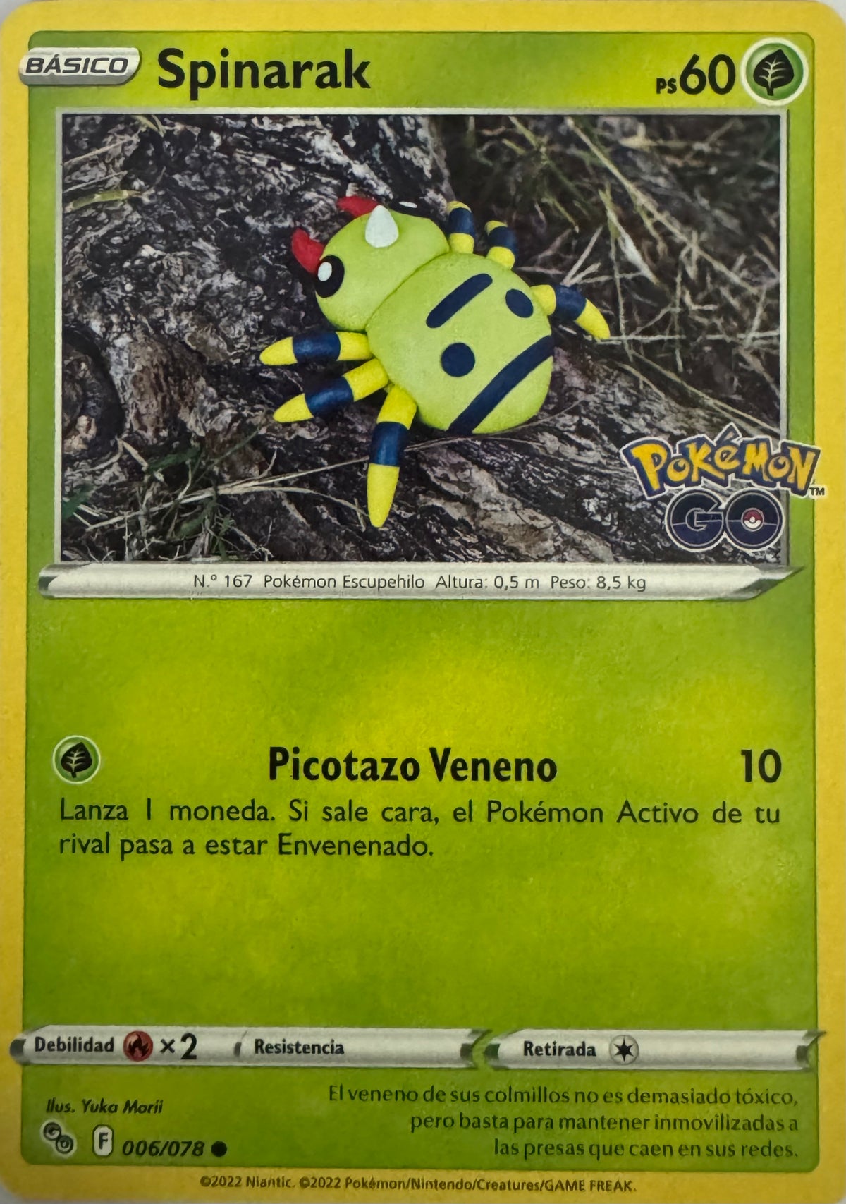 Pokemon Tcg Spinarak 006/078 (Español)(PGO)