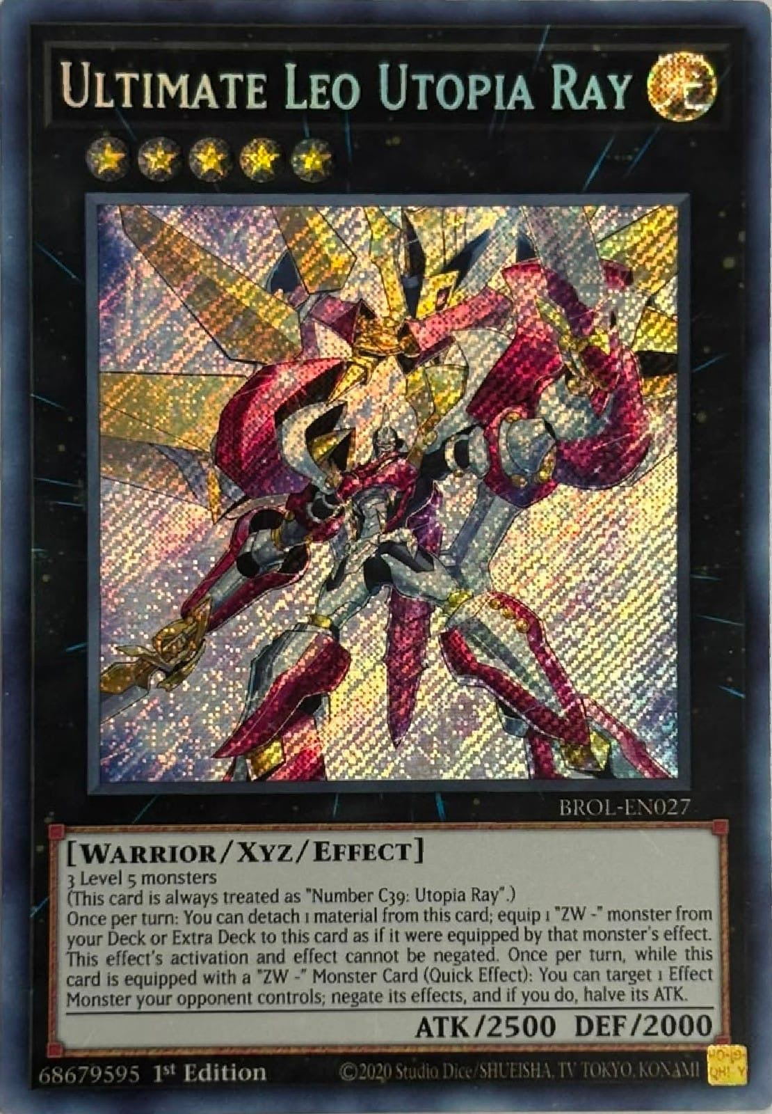 Yugioh! Ultimate Leo Utopia Ray Brol-en027 1st edition Secret Rare