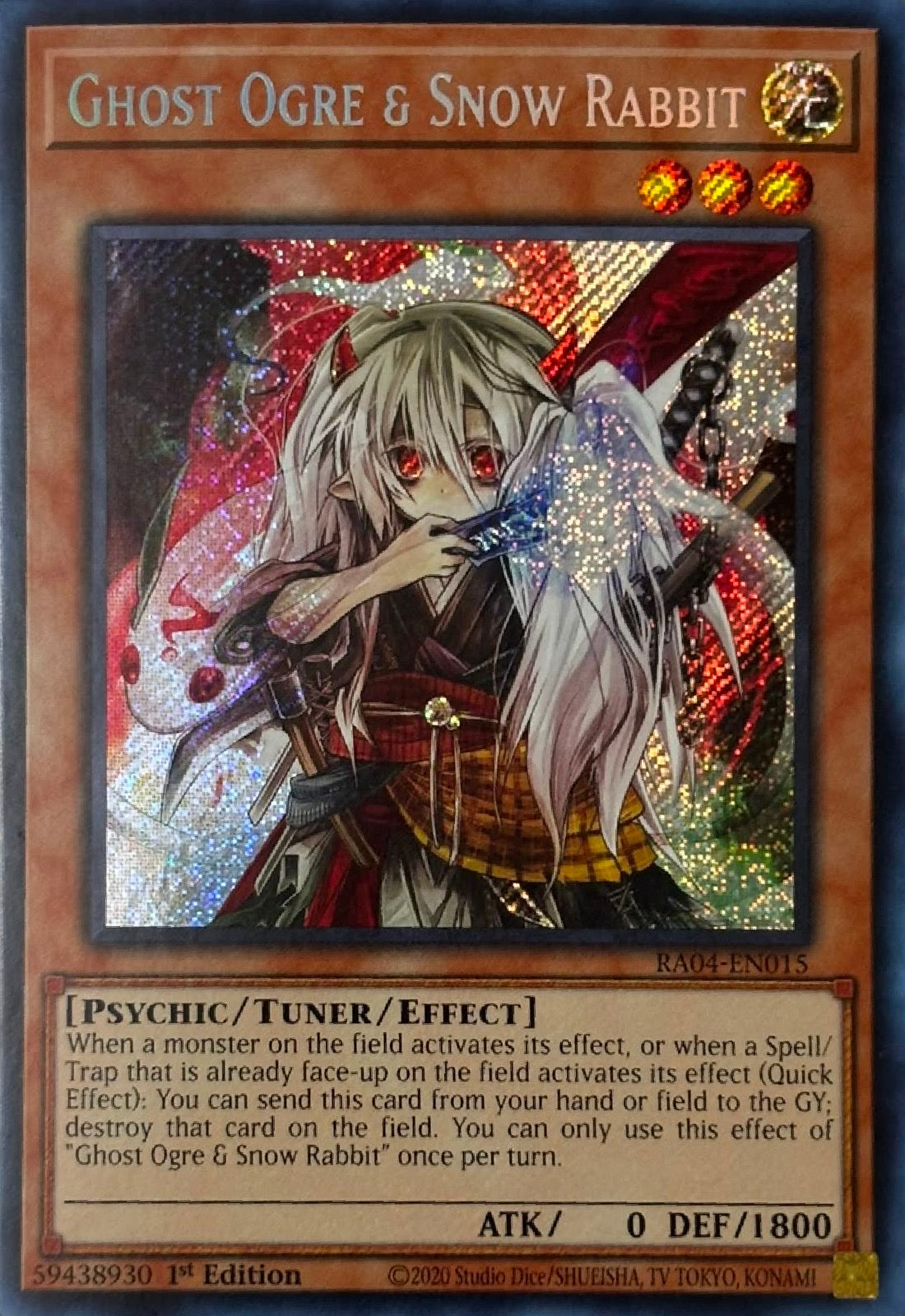Yugioh! Ghost Ogre & Snow Rabbit Ra04-en015 1st edition Secret