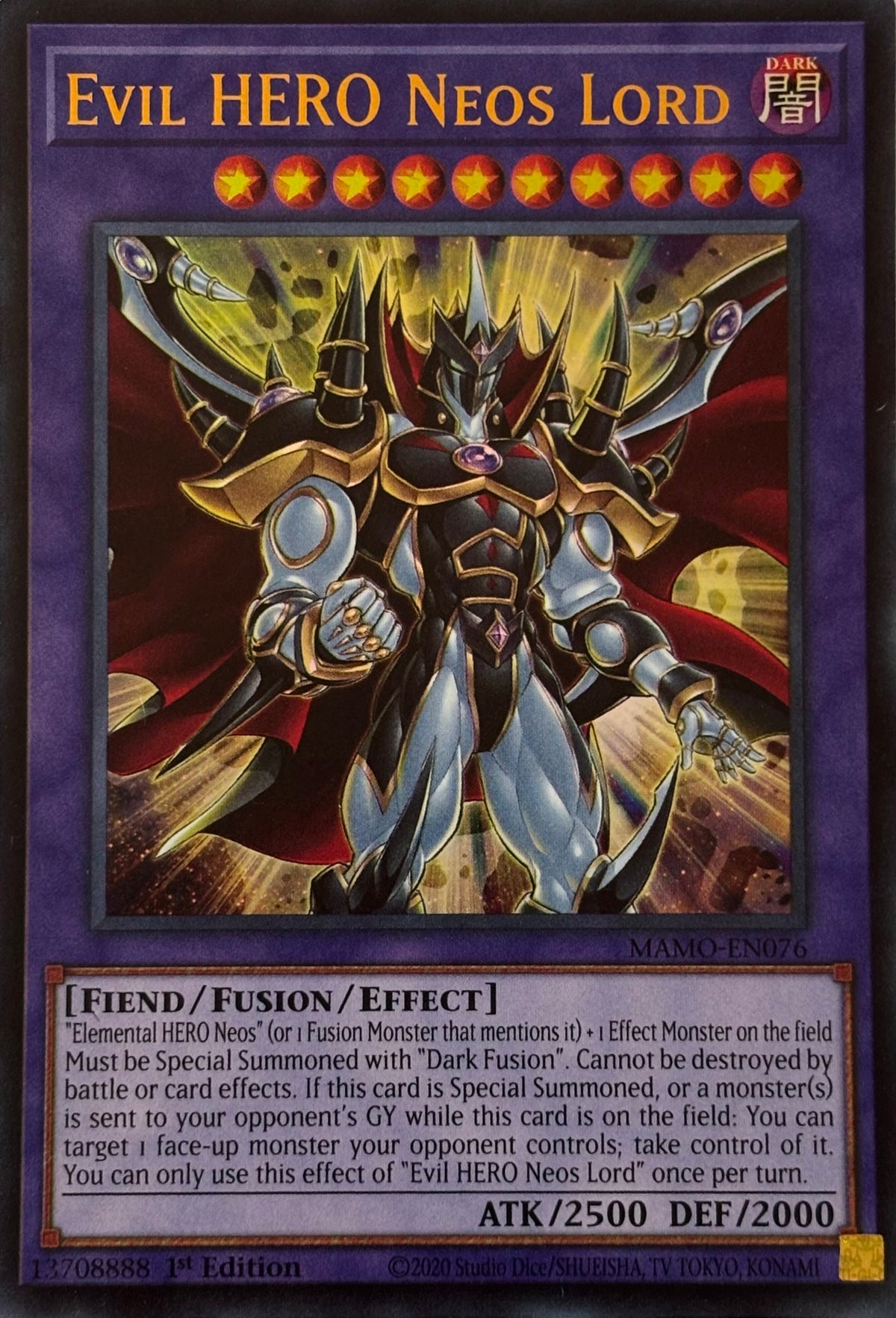 Yugioh! Evil HERO Neos Lord Mamo-en076 1st Edition Ultra rare