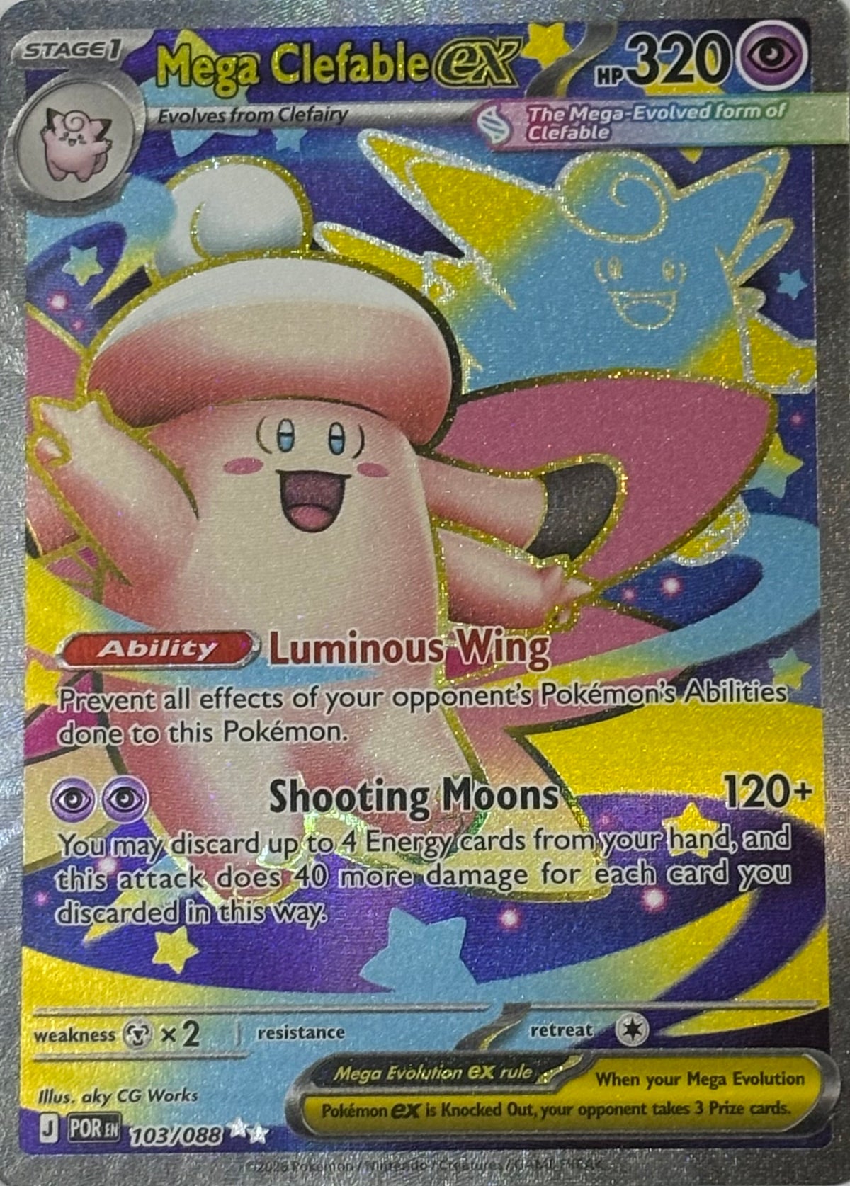 Pokemon Tcg Mega Clefable ex 103/088 Ultra rare