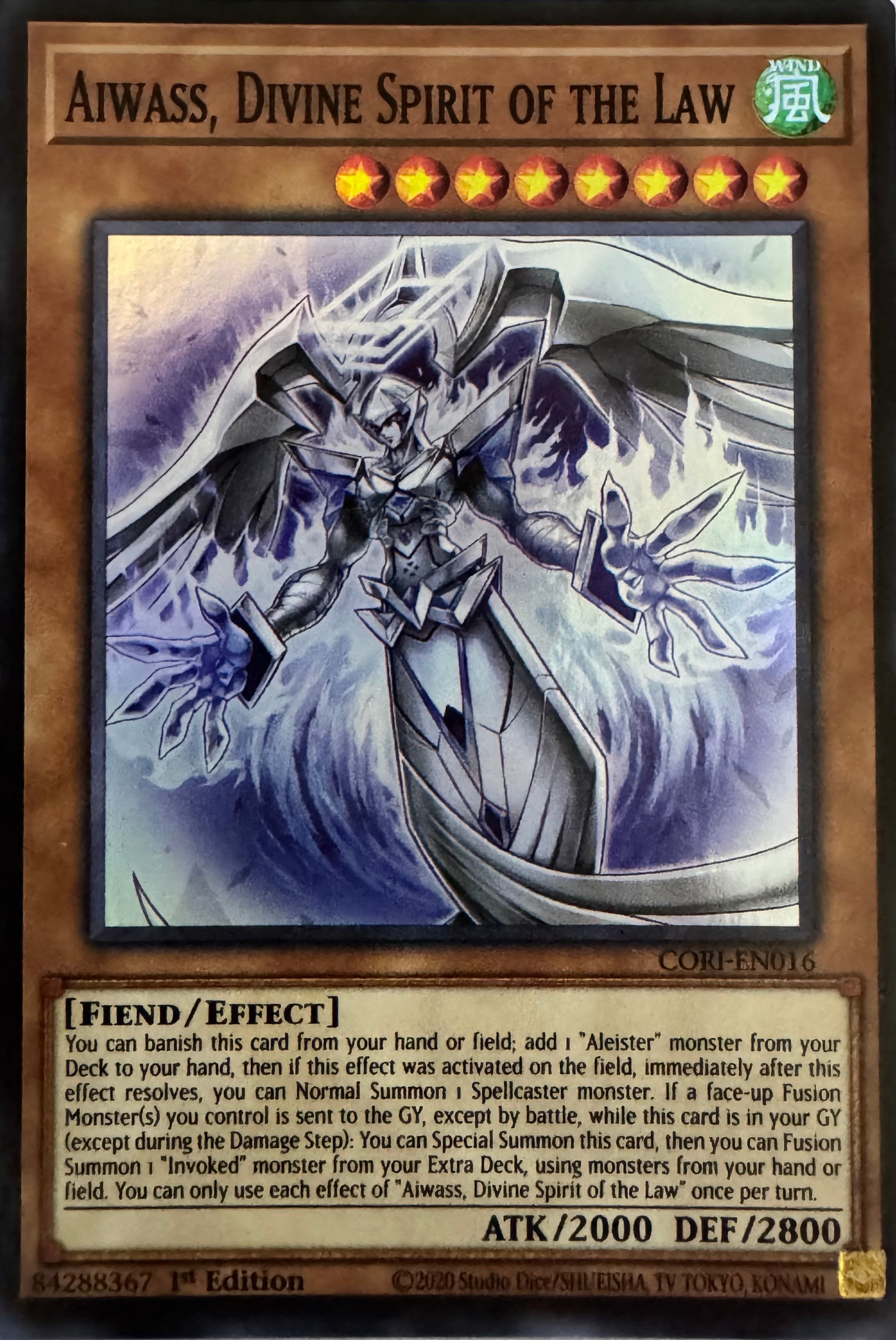 Yugioh! Aiwass, Divine Spirit Of The Law Cori-en016 1st Edition Super