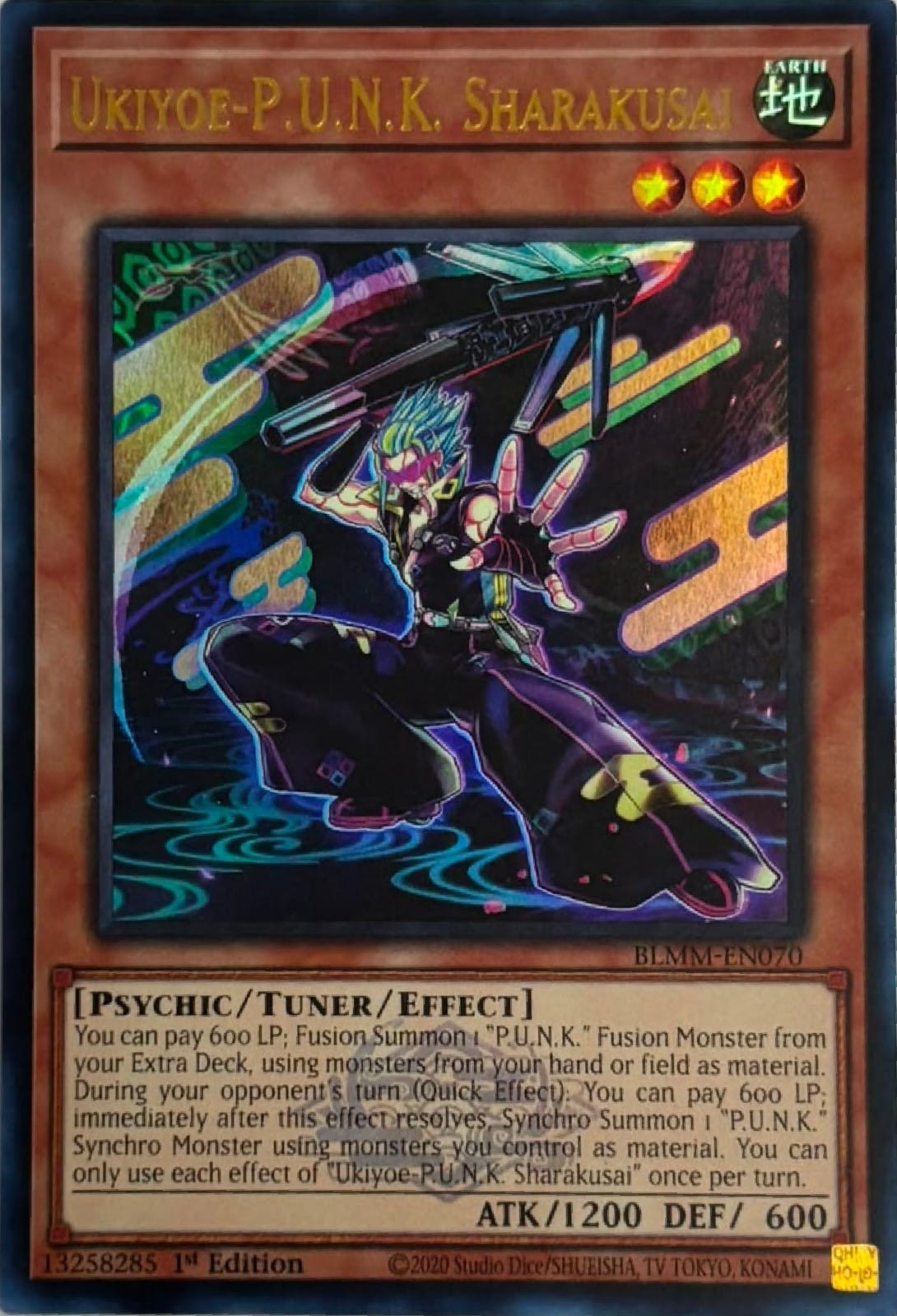 Yugioh! Ukiyoe-P.U.N.K. Sharakusai Blmm-en070 1st edition Ultra rare